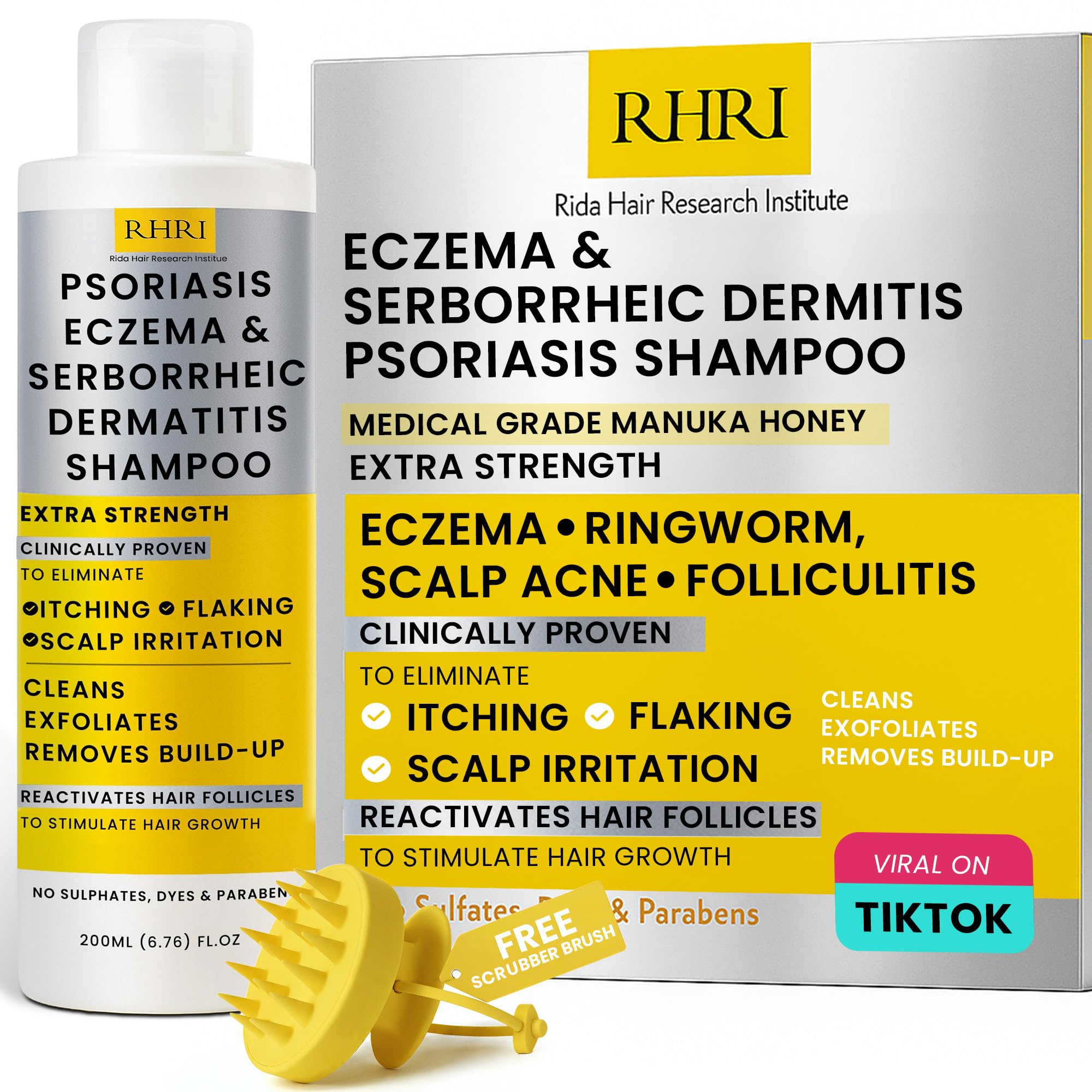Psoriasis Shampoo for Men & Women | Itchy Scalp Treatment with Manuka Honey | Best for Eczema, Seborrheic Dermatitis, Ringworm & Folliculitis Scalp Treatment