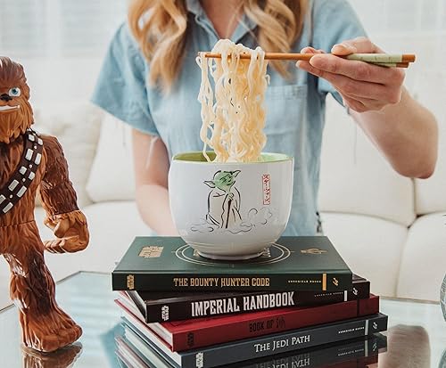 Miniatura 6 de Star Wars Yoda May The Force Be With You - Juego de vajilla de cerámica Incluye cuenco de fideos ramen de 20 onzas y palillos de madera