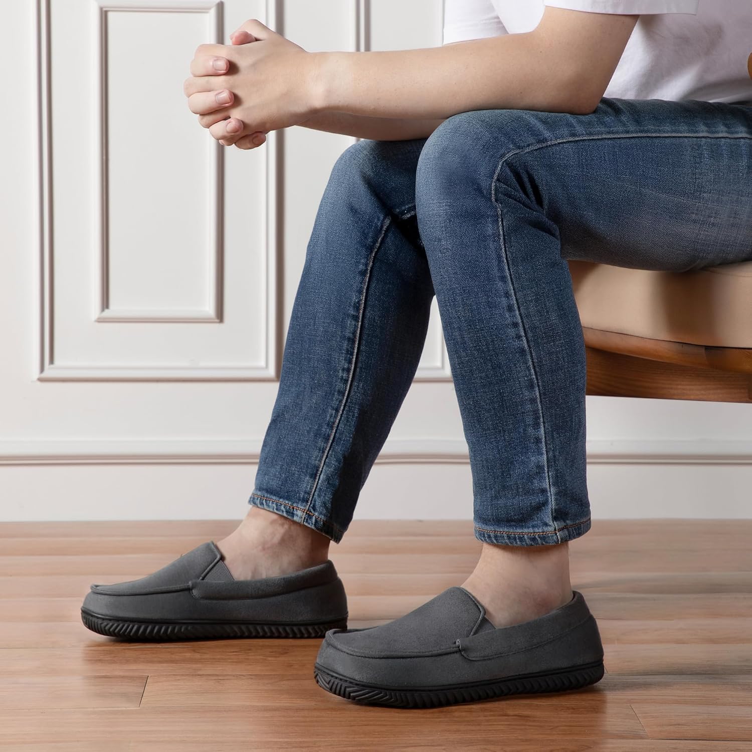 RockDove Men's Alexander Flannel Lined Loafer Slipper - Image 2