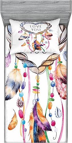 Miniatura 100 de Ambesonne Juego de sábanas bajeras y fundas de almohada, diseño retro de los videojuegos con botones de joystick vintage de los años 80 y 90, diseño