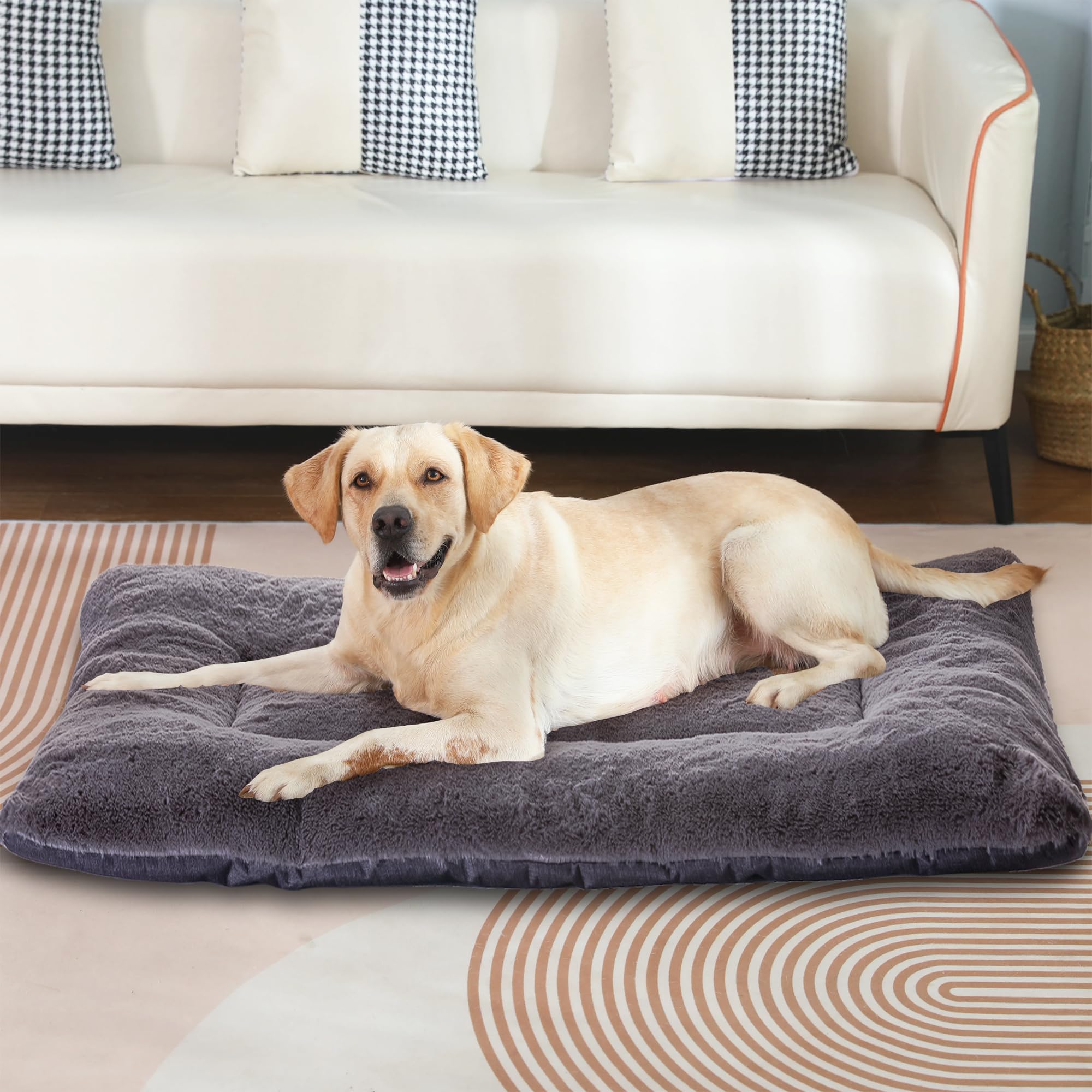 Waschbar Hundematte, Hundedecke Große Hunde 104 x 71 cm, Doppelseitige Hundekissen Katzenbett, Superweiche Hundedecke mit wasserabweisender Unterseite für Innen und Unterwegs