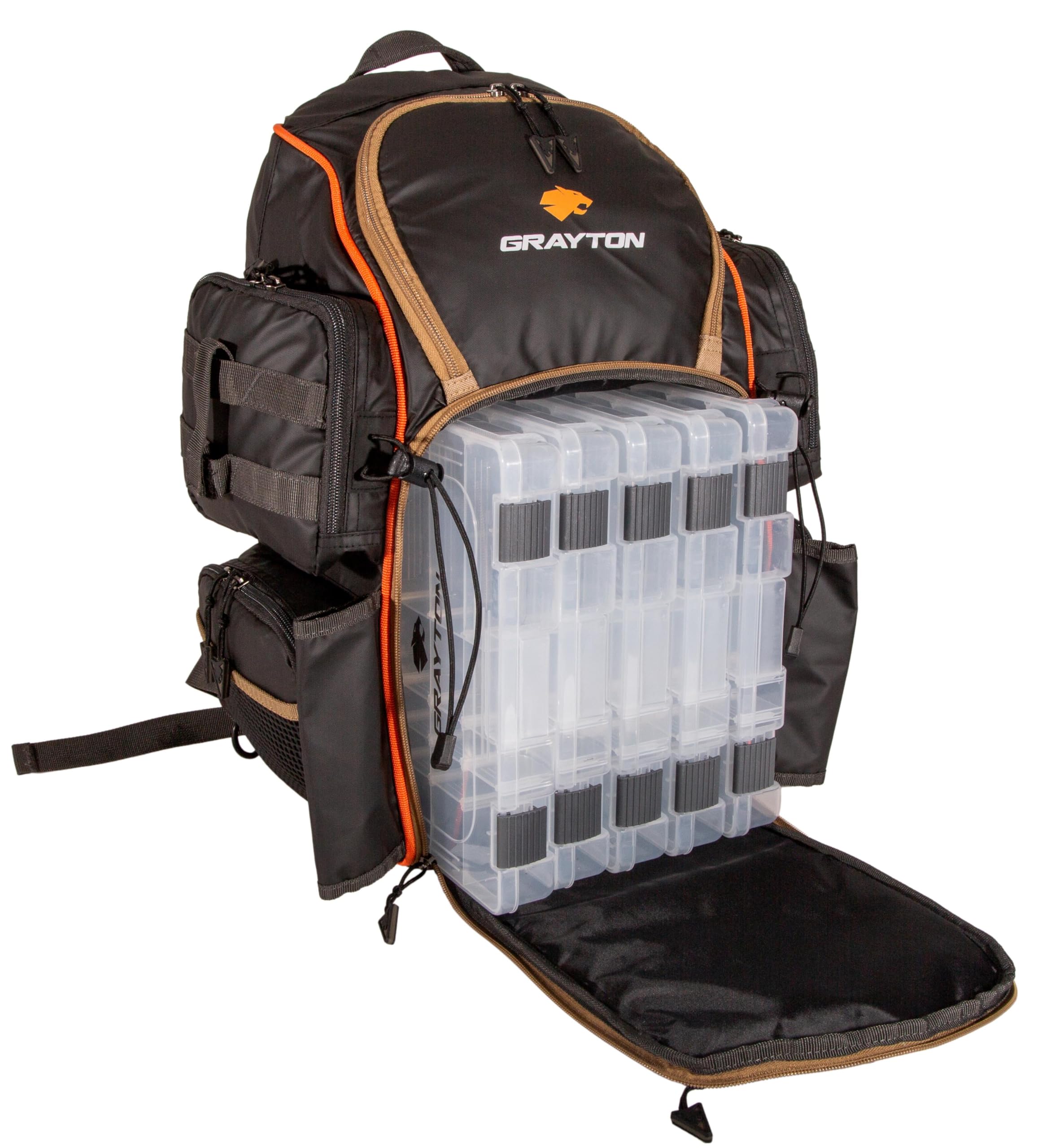 Grayton Zaino Tough Gear Multi (Incl. 5 Scatole Per Materiali) - Zaino Da Pesca