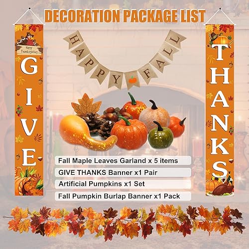 Miniatura 5 de Paquete de 5 guirnaldas de hojas de arce de otoño, 30 pies, guirnalda artificial de otoño de hojas de arce de Acción de Gracias, decoración de mesa