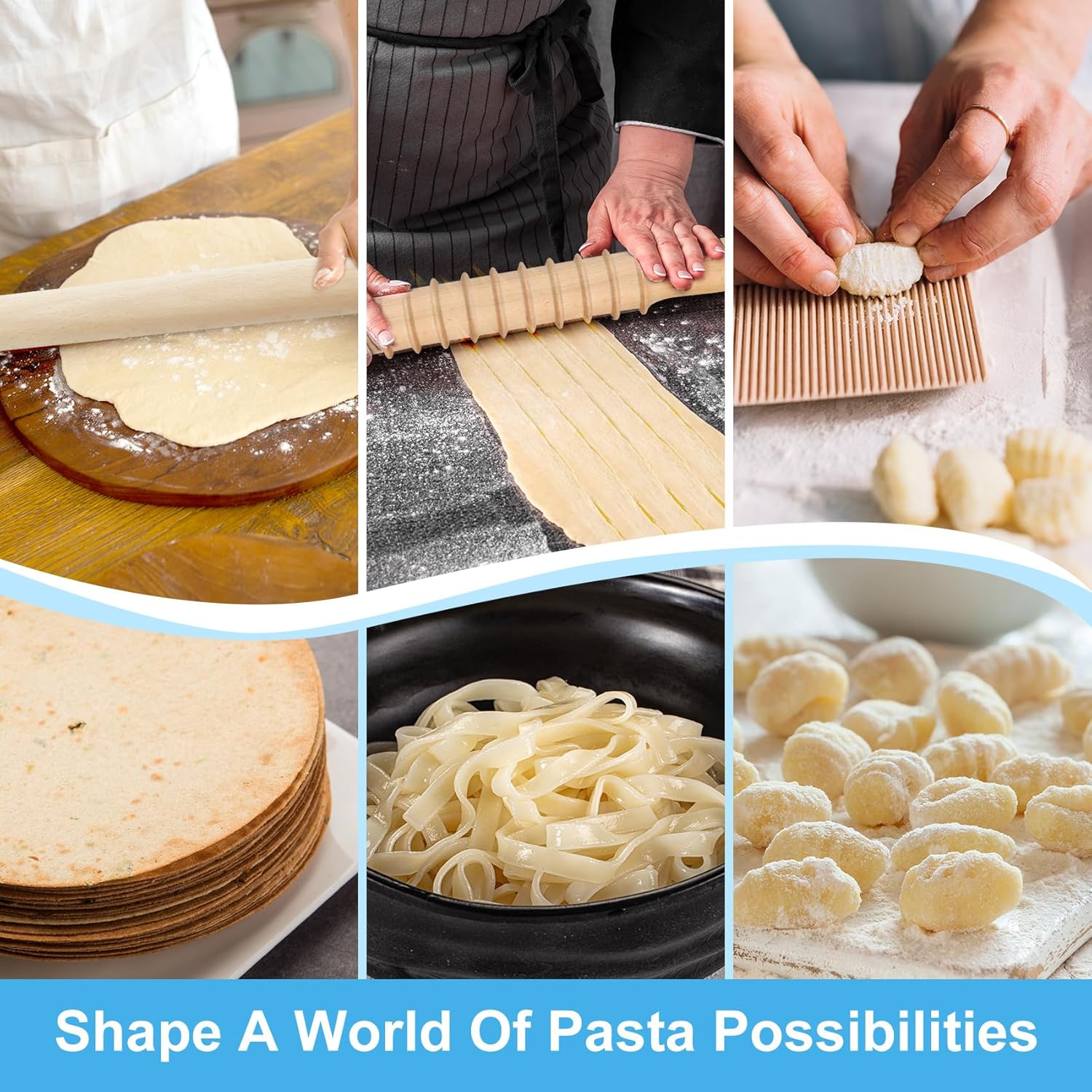 Pasta Making Tools Set, 13 PCS Pasta Making Kit Pasta Making Accessories Homemade Noodle Kit Ravioli Cutter Set