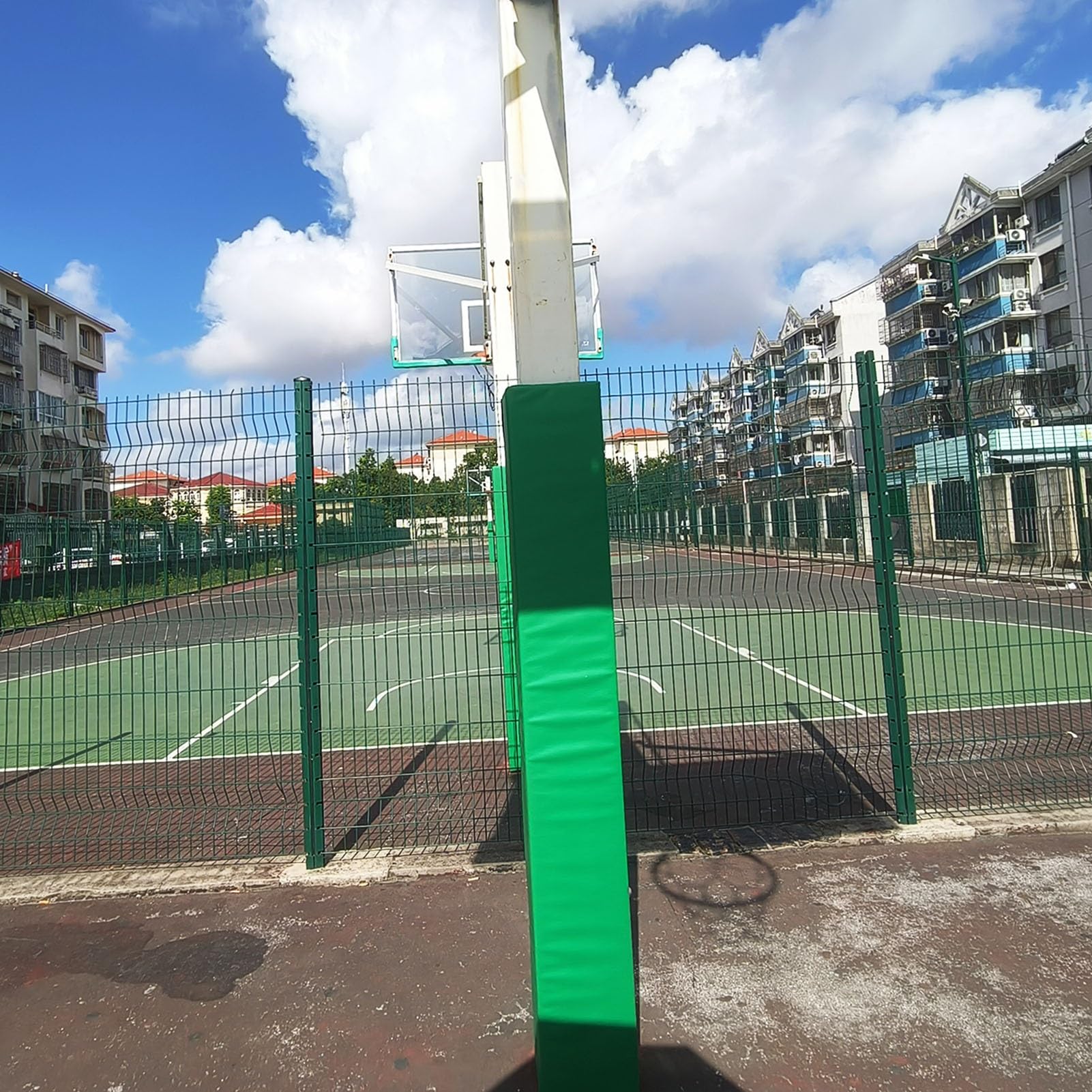 Protector de Poste de Baloncesto, 2,13 m (7 pies), PVC Verde, Protector de Poste de Repuesto para Postes de 3x3/4x4/5x5/6x6/8x8, Espuma de 2,54 cm (1 Pulgada) de Grosor, Protector de Canasta