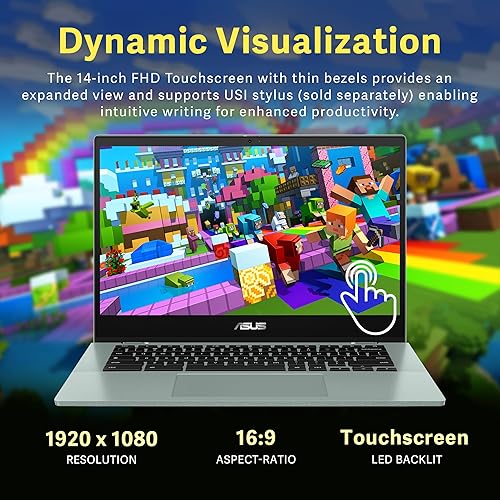 Miniatura 4 de ASUS Chromebook Flip - Portátil con pantalla táctil FHD de 14 pulgadas, MediaTek Kompanio 520, 4GB LPDDR4X, 64GB eMMC, MediaTek Integrated Graphics,