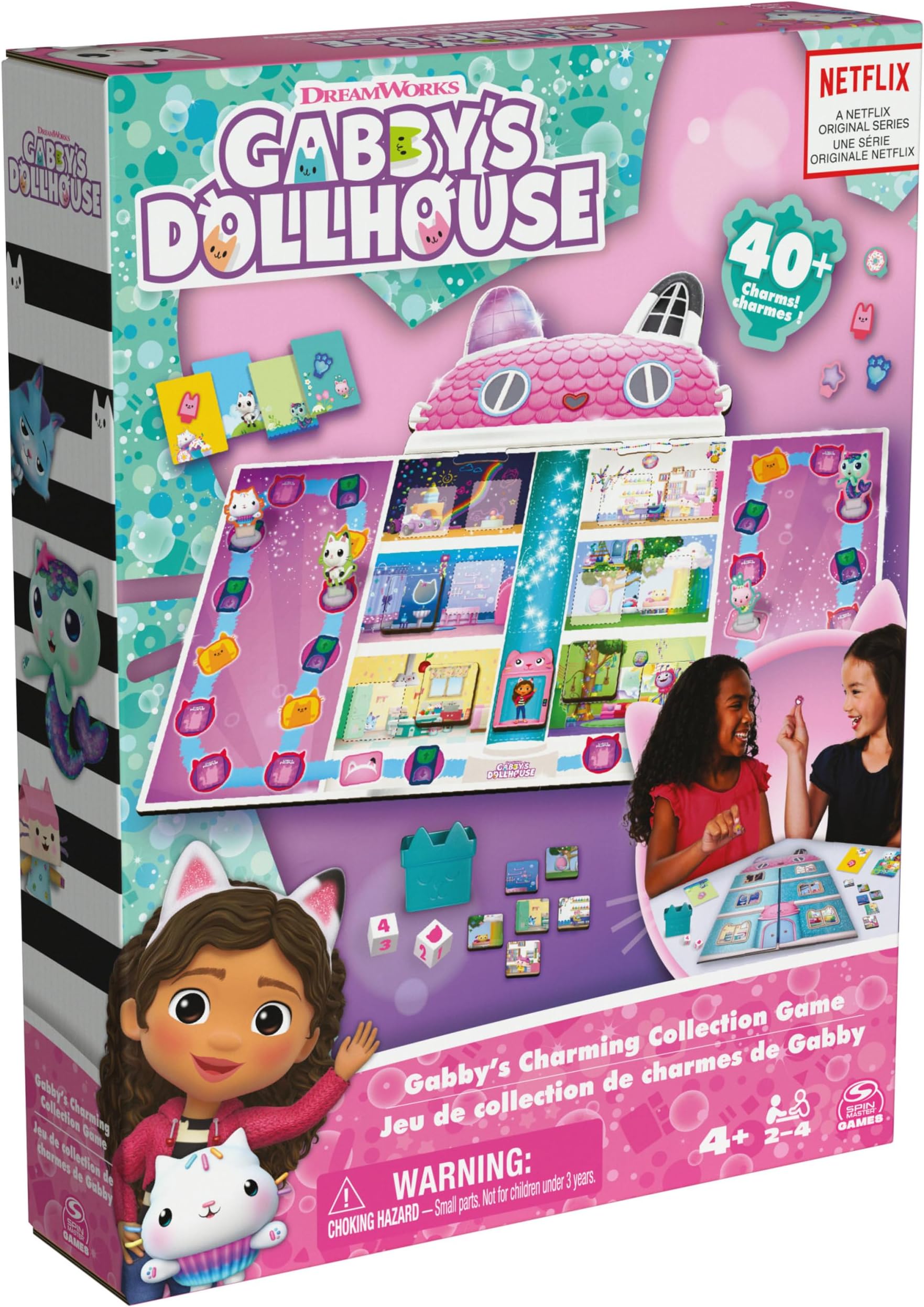 Gabby's Dollhouse, Charming Collection Game Board Game for Kids Based on The Netflix Original Series Toys, for Kids Ages 4 and up