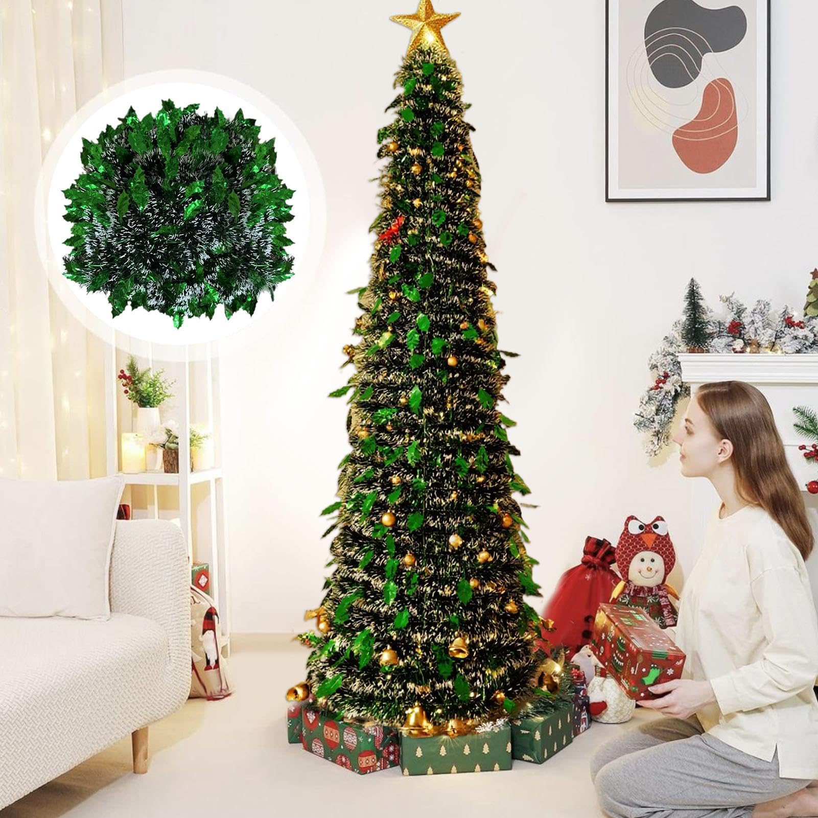 Árbol De Navidad Artificial Plegable Artificial Para Exterior 1,5 M