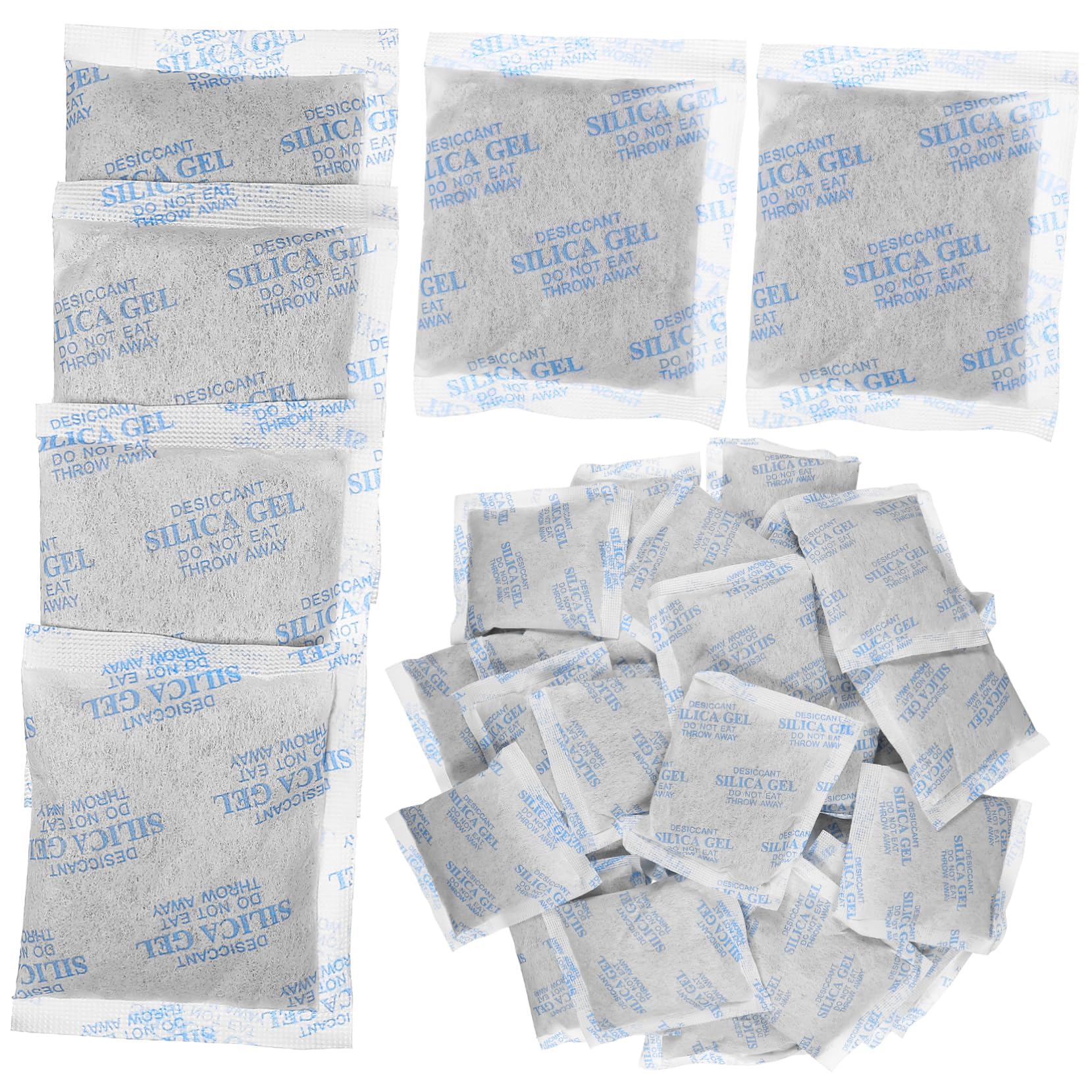 NOLITOY Gel de Sílice Absorción de Humedad 30 Sobres Desecantes 50g cada Uno, Tejido No Tejido, para Alimentos y Electrónica en Almacenamiento y Embalaje | Absorbentes de Humedad para Electrónica y Ropa, Uso Versátil en Armarios y Cajones, Protección Cons