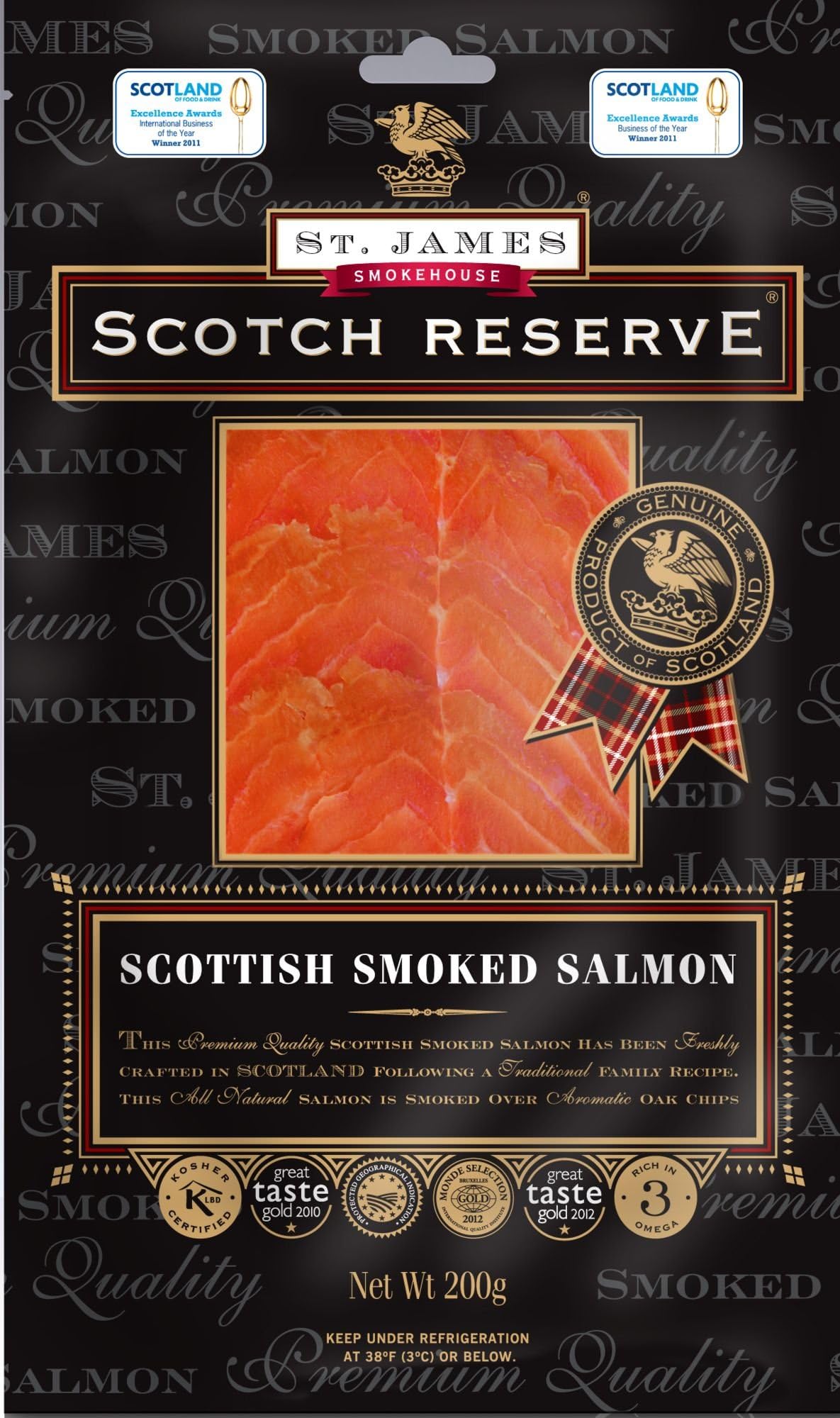 St James Smokehouse Scotch Reserve® Scottish Smoked Salmon (200g)