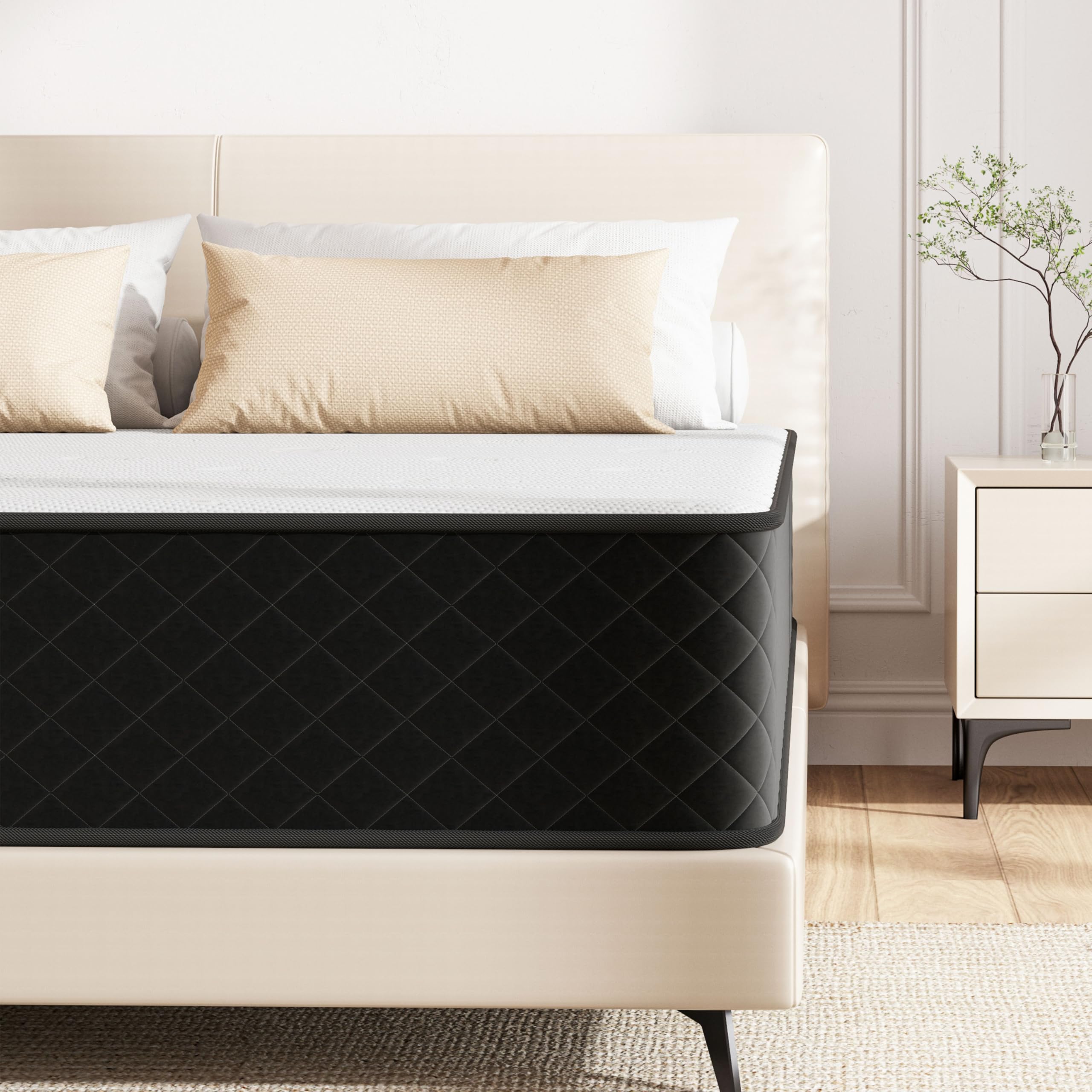 Extrafeste Matratze 140x200 H4 mit Öko-Tex Ertifiziert für höheres Körpergewicht & Rückenschmerzen Linderung, 7-Zone Taschenfederkernmatratze mit Memory Foam, Höhe 25cm