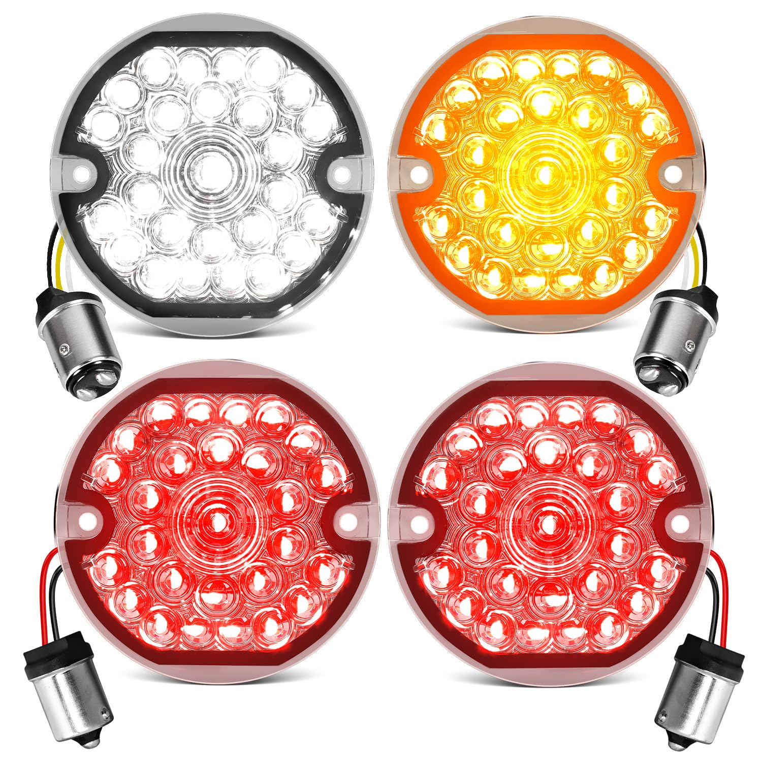 Y1157 gfc GPR-350 Amber/LH アウトレット Amazon.com: AUDEXEN 3-1/4 Inch LED Turn Signal Kit 1157