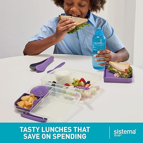 Miniatura 6 de Sistema Bento Create To Go - Contenedor de almacenamiento de alimentos de 6 tazas con tapa y divisores, paquete de 2, color verde menta