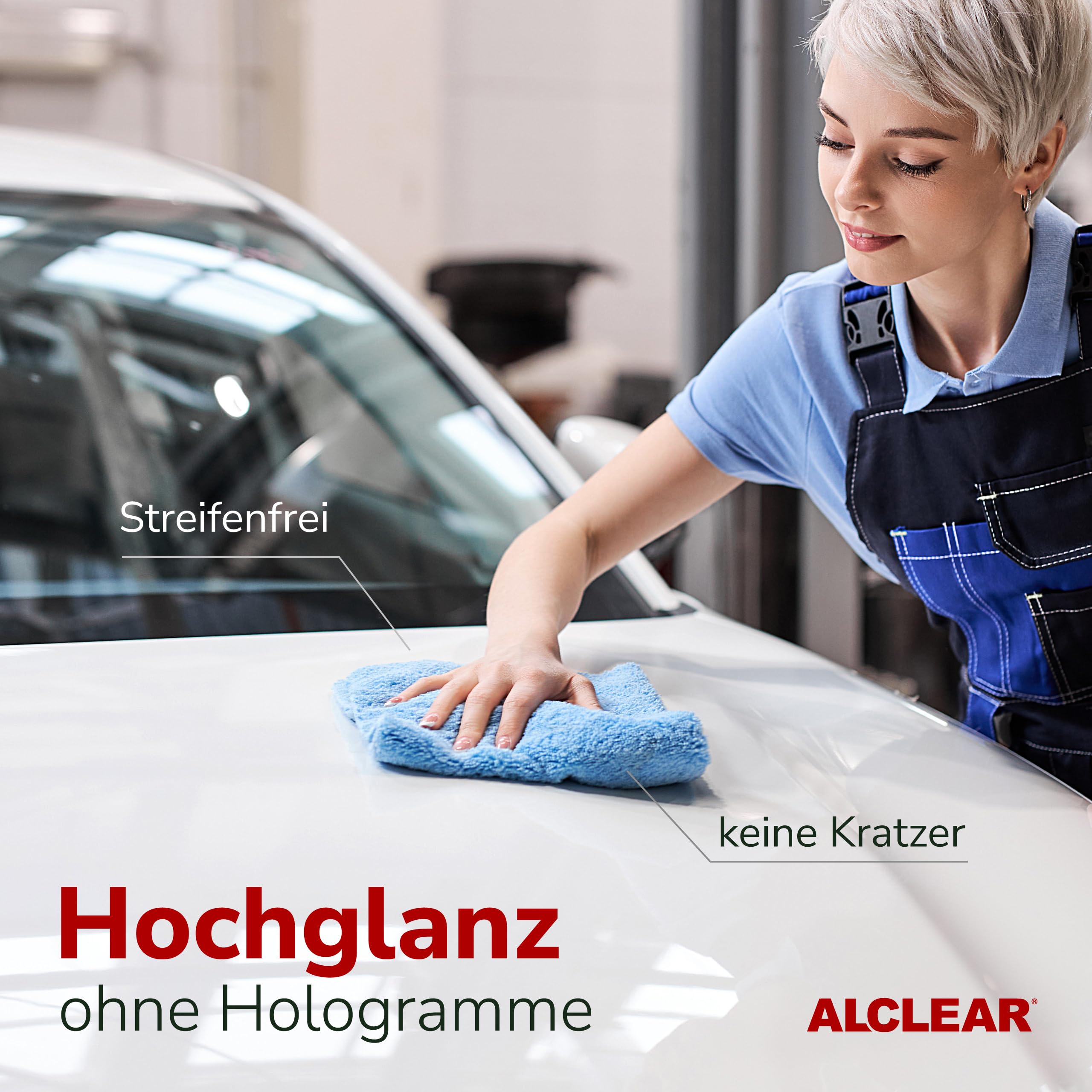 ALCLEAR 20820203 Mikrofaser Poliertücher, 20er Set, 40x40 cm, 2-Seiten | für Auto, Motorrad, Boot & Haushalt, saugstarke Tücher, fusselfrei, streifenfrei, zur Reinigung, Trocknung & Politur