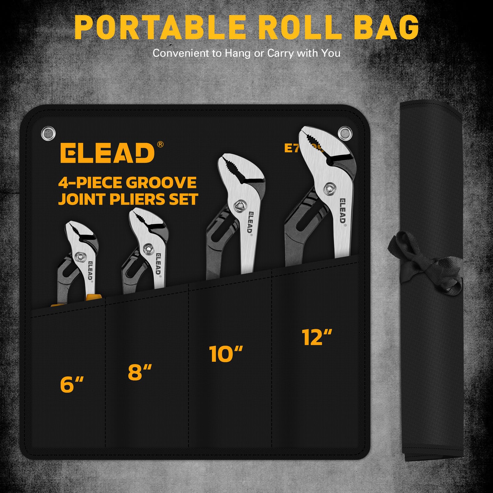 ELEAD Pliers Set - 4 Groove Joint Pliers with Tool Roll -6