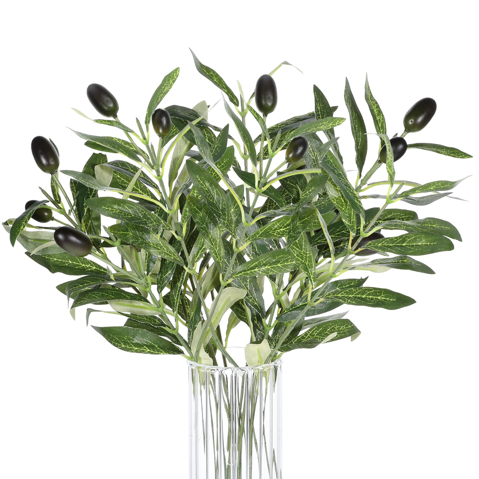 JJUNW 5 Stück Olivenzweige künstliche Pflanzen, Simulation Grüner Olivenbaum Deko 28cm Künstliche Zweige Kunstzweige Deko für Hochzeit Garten Tischdekoration Büro Indoor Outdoor Dekoration