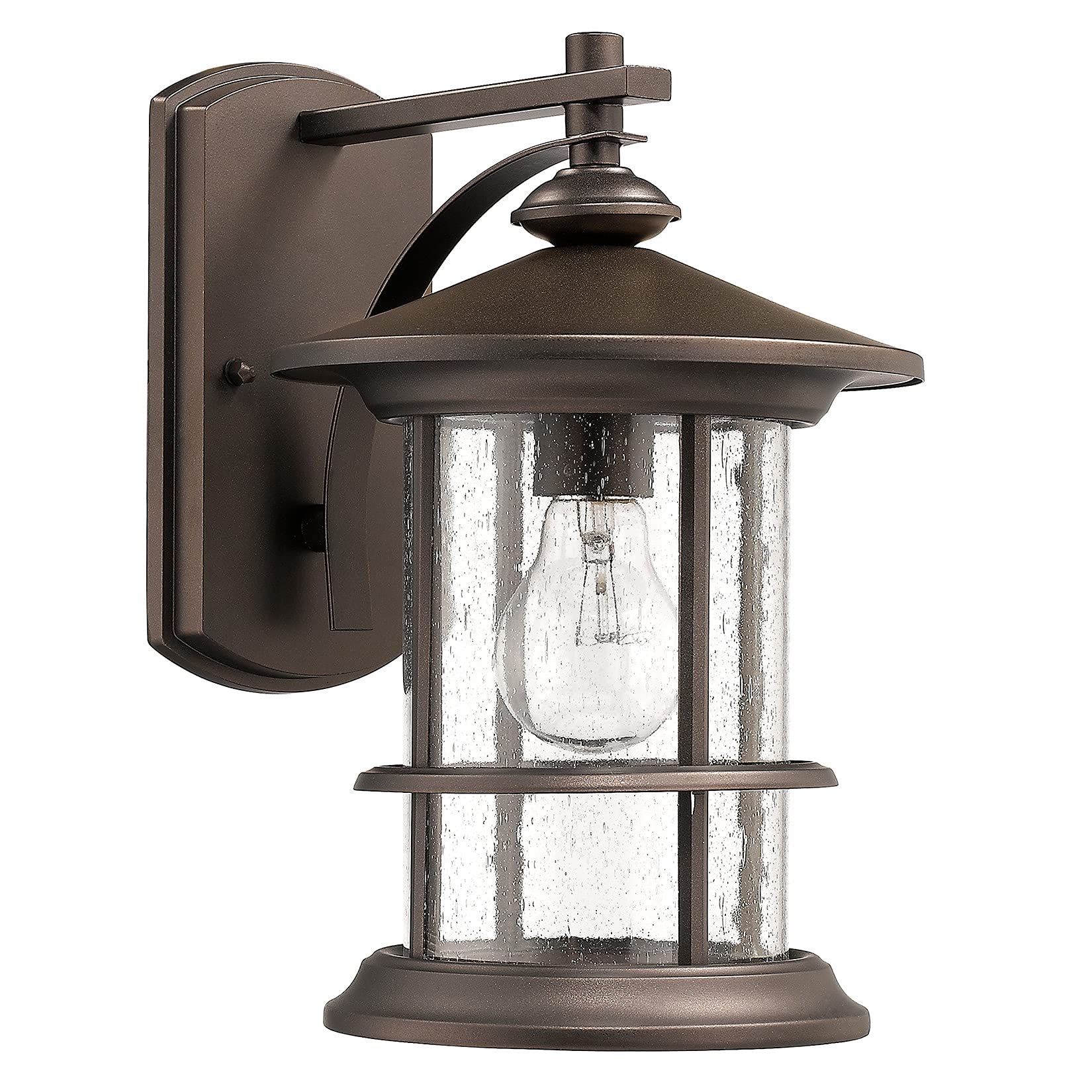 MICSIU Outdoor Wall Light Fixture Exterior Wall Mount Lantern Waterproof Vintage Wall Sconce with Clear Seedy Glass for Front Porch, Patio, Backyard, Oil Rubbed Bronze