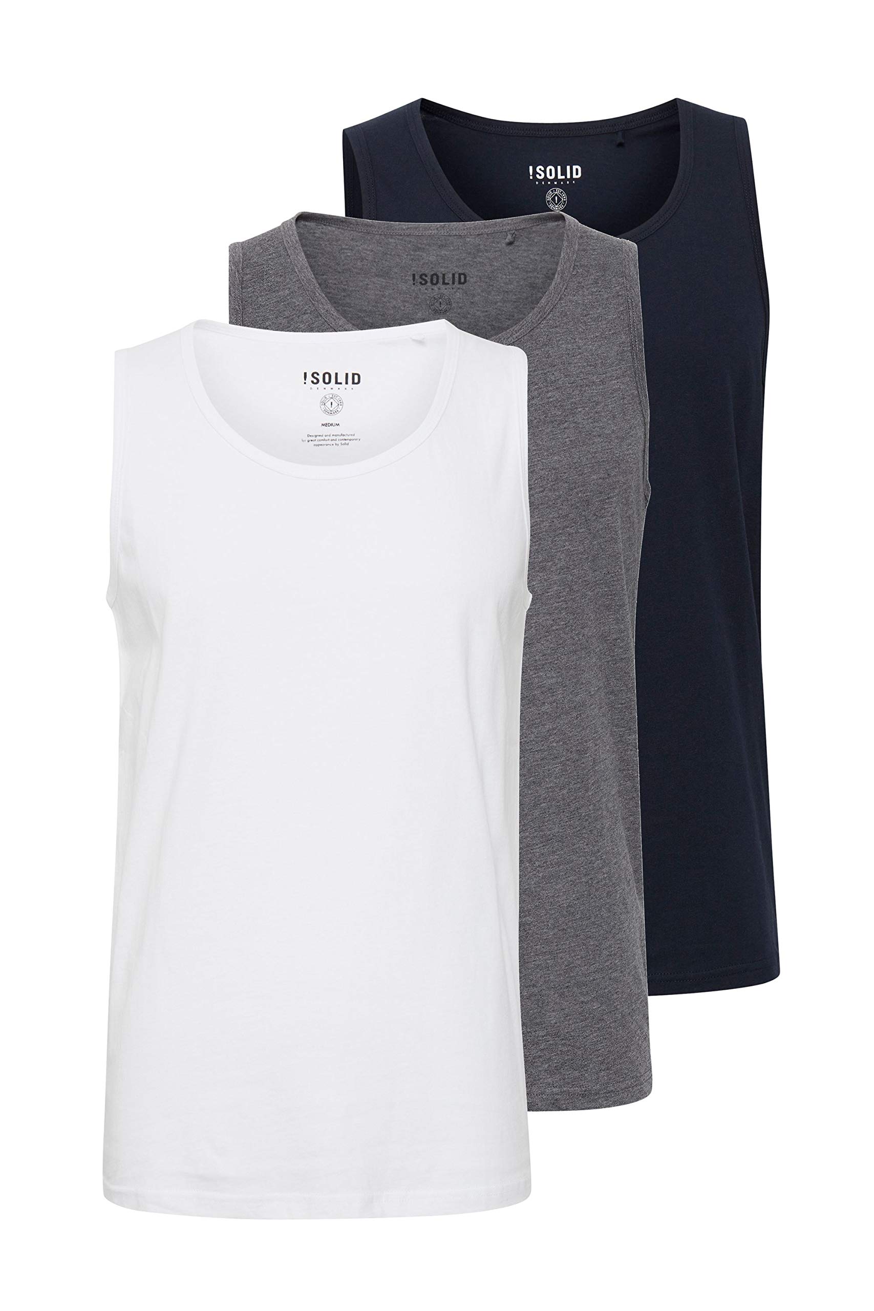 !Solid SDCasal Herren Tank Top mit Rundhalsausschnitt im 2er oder 3er Pack