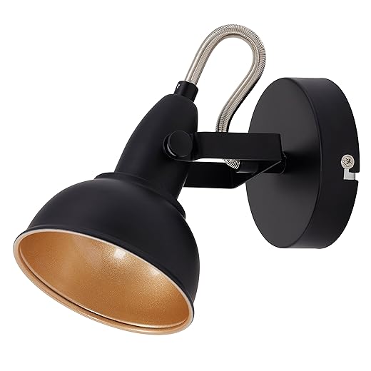 Briloner Wall lamp swivelling indoor – black-gold