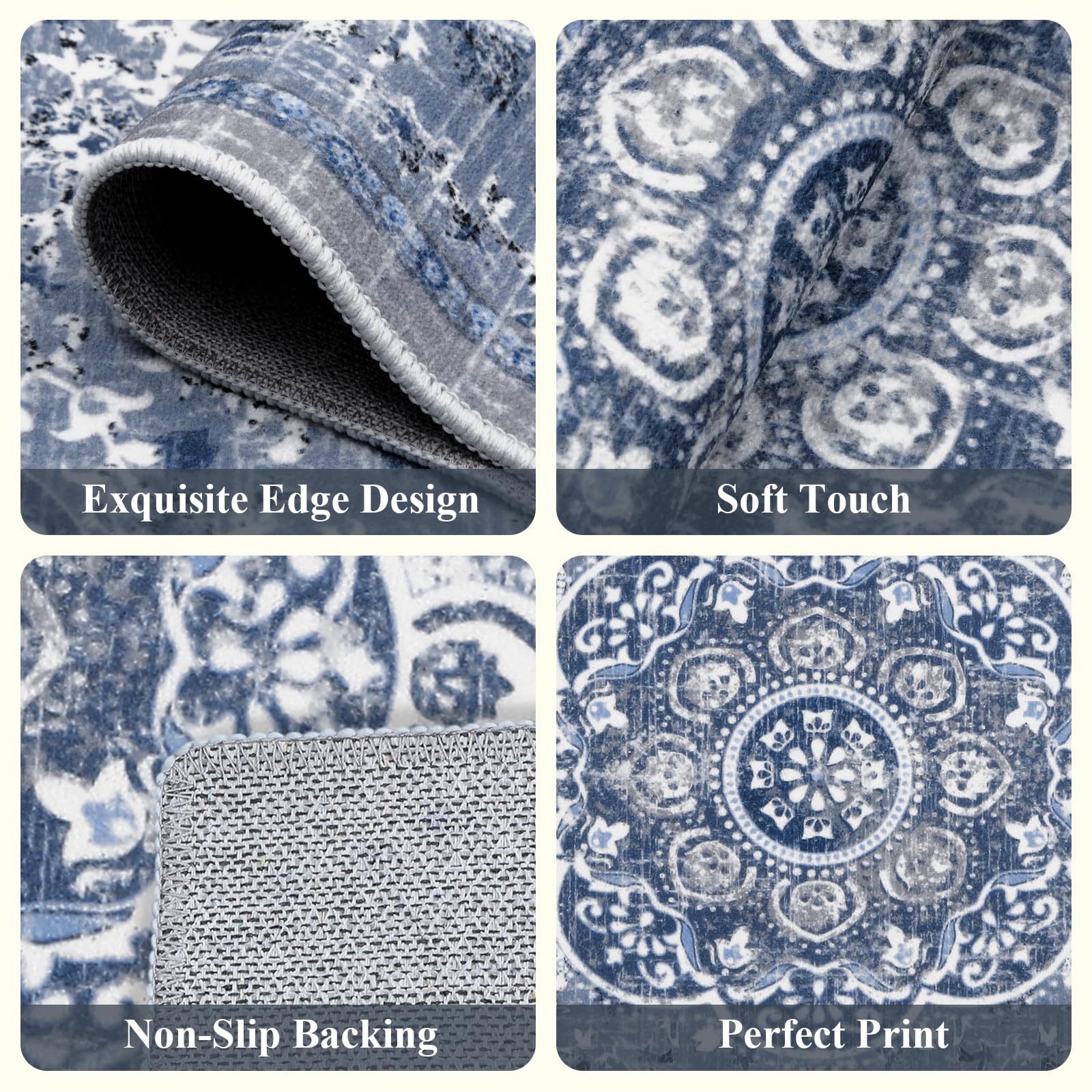 Ileading Boho keuken tapijten sets 3-delig met loper bloemen keuken vloermat tapijt boerderij keuken tapijten en matten antislip wasbaar loper tapijt voor keuken vloer kantoor gootsteen wasgoed