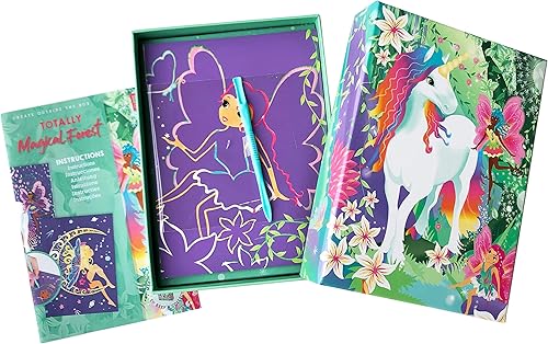 Kit de arte para rascar de hadas y unicornios del bosque totalmente mágico para hacer, exhibir y compartir
