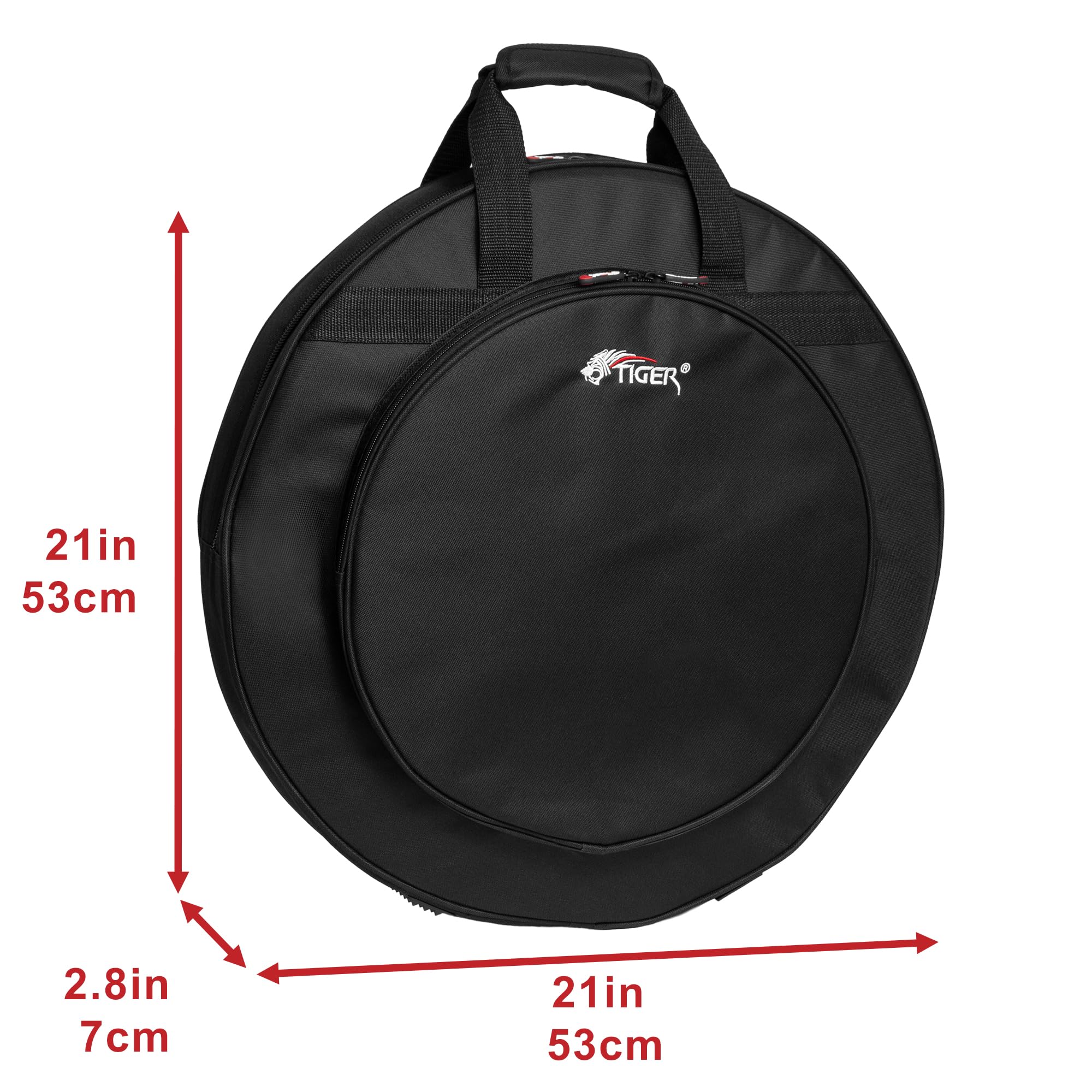 TIGER DGB21-BK - Custodia imbottita per piatti batteria 21", con divisori interni rimovibili - colore nero