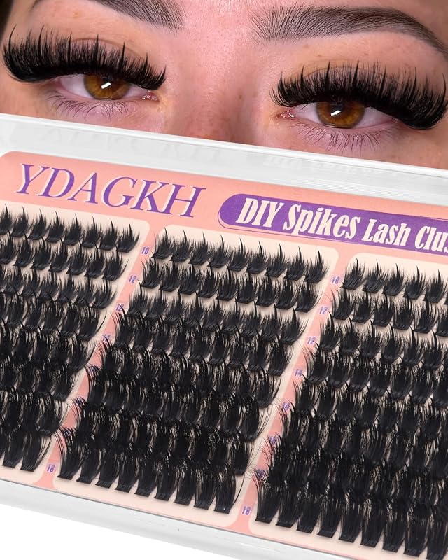 Spiky Manga Lash Clusters Fluffy Cluster Lashes with Spikes Volume Cluster Eyelash Extensions Anime DIY Lash Extension D Curly Polish Craft Wireless Soft Band Fairy Wispy Eyelash Clusters 10-18mm