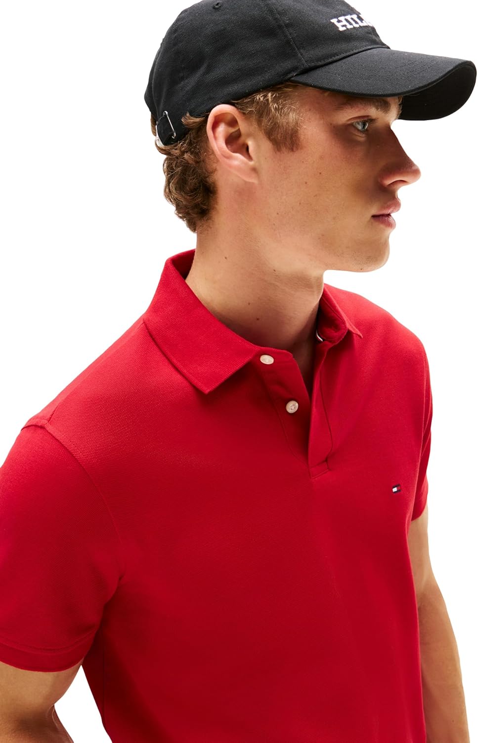 Tommy Hilfiger Mens Short Sleeve Polo Shirts in Regular Fit with Stretch and Organic Pique Cotton - Image 3