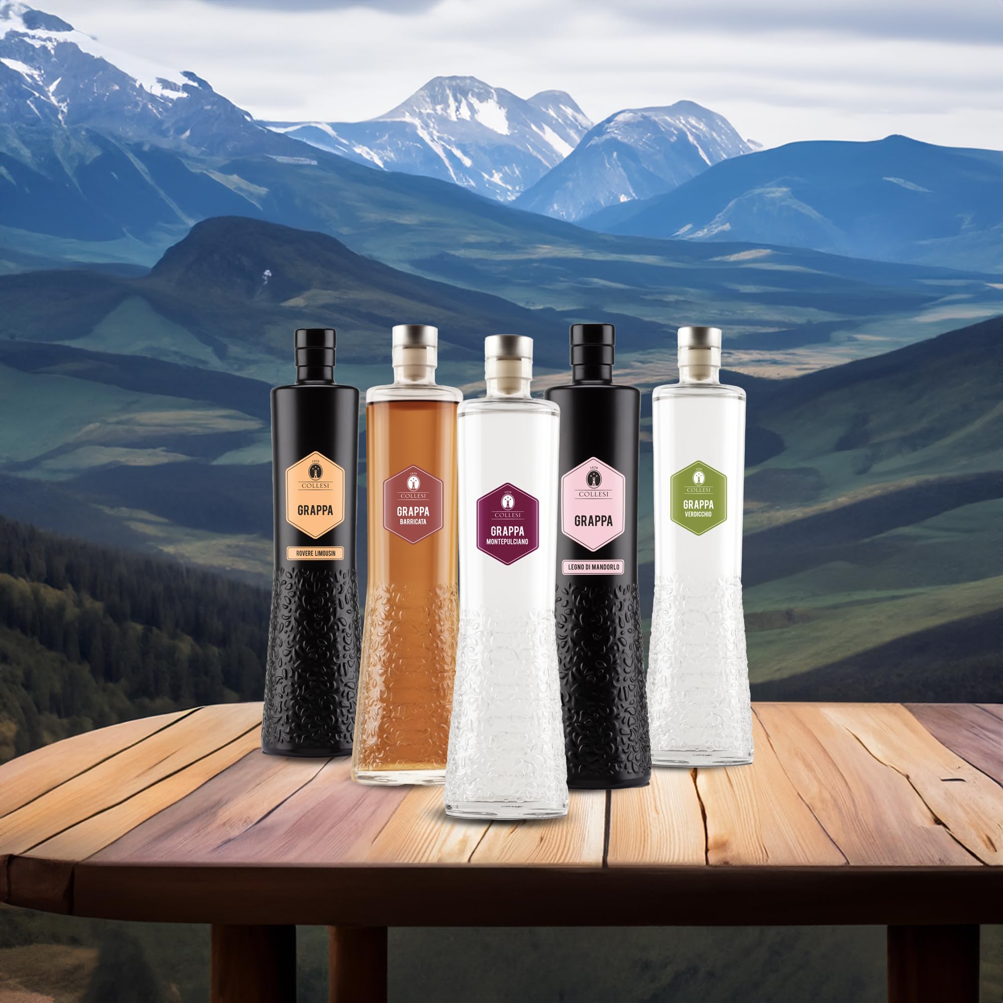 Distillerie Collesi Grappa di Amarone Artigianale – Distillato da Vinacce di Corvina, Rondinella e Molinara, 40% VOL – Bottiglia 70 c