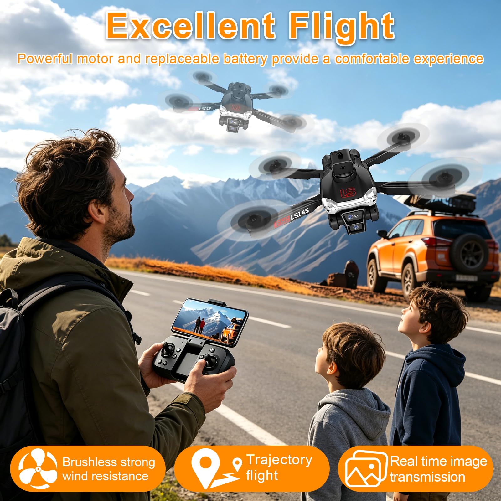 Drone con Telecamera HD 1080P Pieghevole, Droni con Motore Brushless, Auto Hover, Mini RC Quadcopter Telecomandati Droni per Principianti e Bambini/Adulti, Giocattoli Regalo per Ragazzo e Uomo