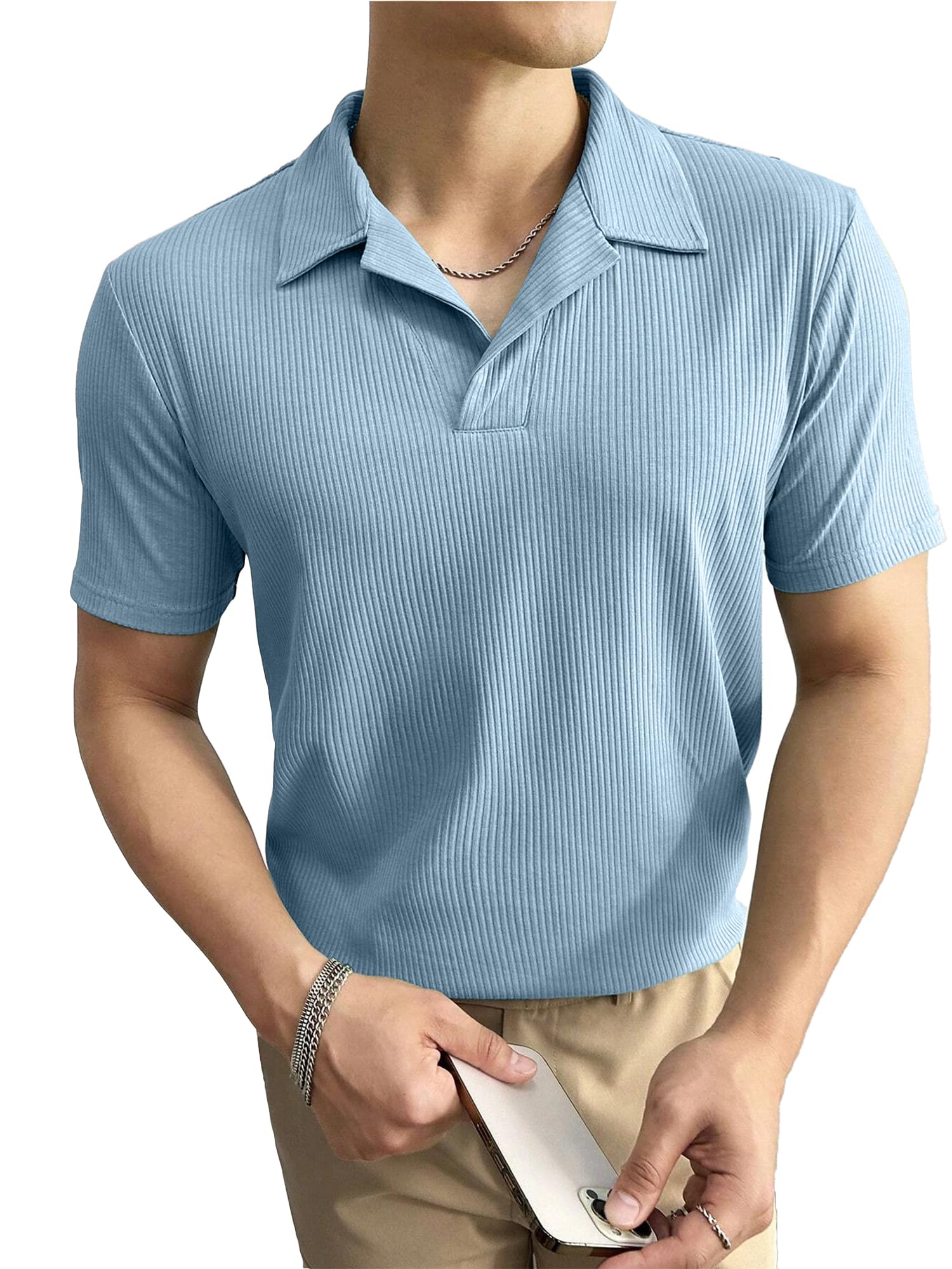 JC JUMP CUTSJump Cuts Men Solid Textured Plain Polo Neck Half Sleeve Black Cottonblend T-Shirt