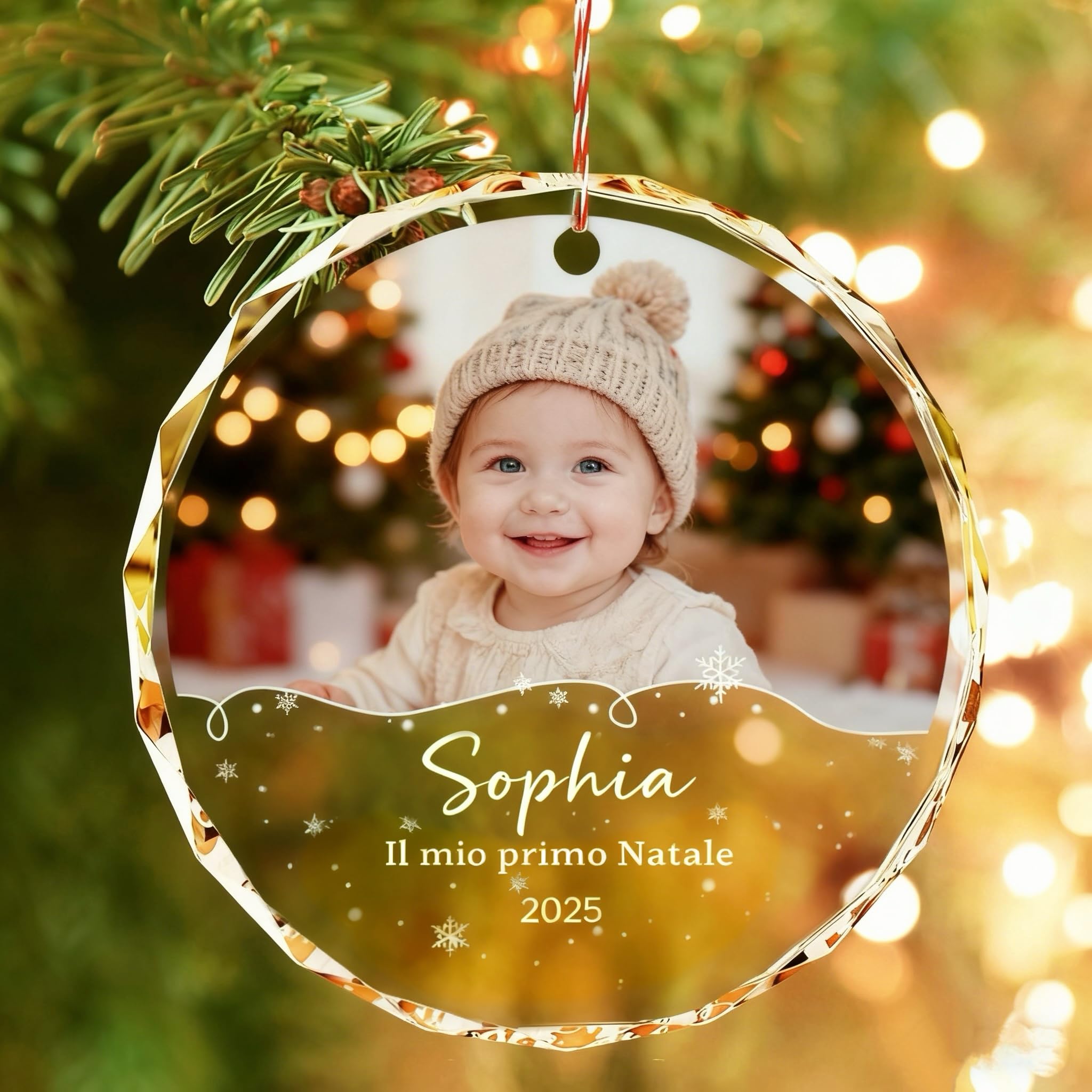 Bemaystar My First Christmas Personalised 2025 โ Personalised Christmas Baubles with Name and Date, Personalised Christmas Bauble Baby, Gift for Newborn Parents โ image 1