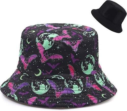 Sombrero de pescador de Halloween, sombrero de playa para el sol, divertido sombrero de pesca para mujer, reversible de doble cara