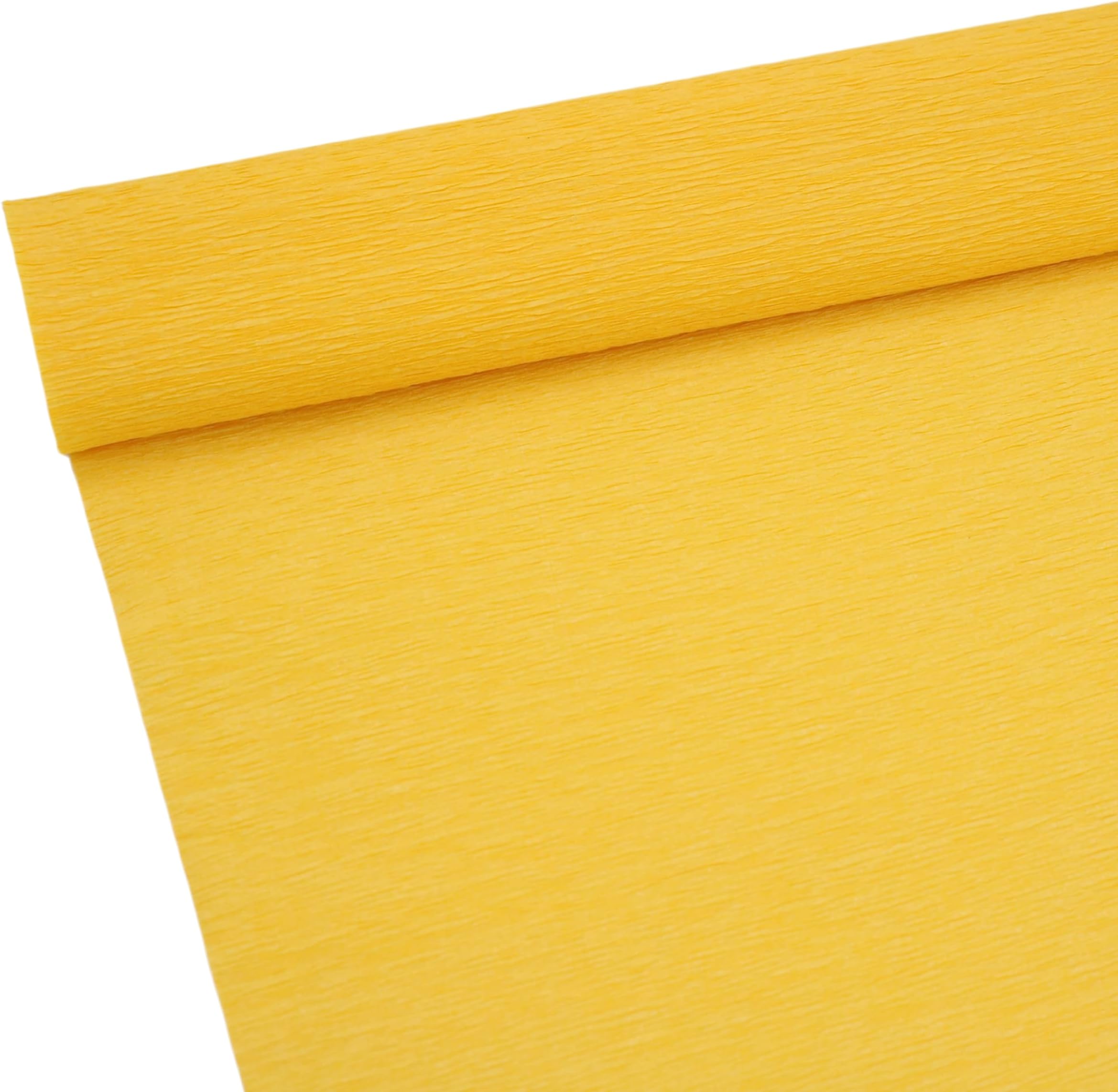 70g Premium Crepe Paper Roll for Flower Making White Green Pink Crepe Paper Sheets Streamer,10in Width, 8ft Length (Gold Yellow)