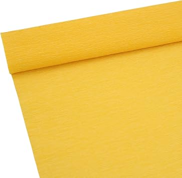 70g Premium Crepe Paper Roll for Flower Making White Green Pink Crepe Paper Sheets Streamer,10in Width, 8ft Length Gold Yellow