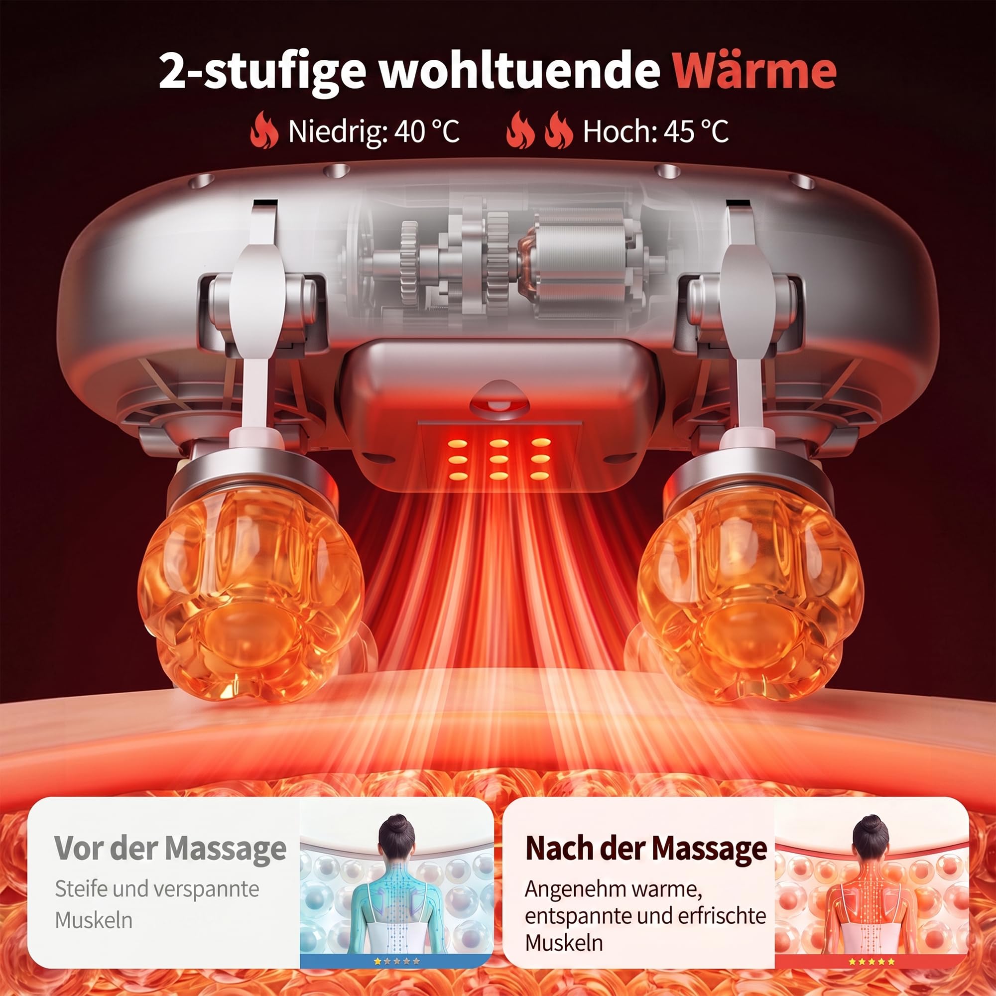 cabaro 4D Nackenmassagegerät mit Wärme 2026, 3 Modi Shiatsu Massagegerät