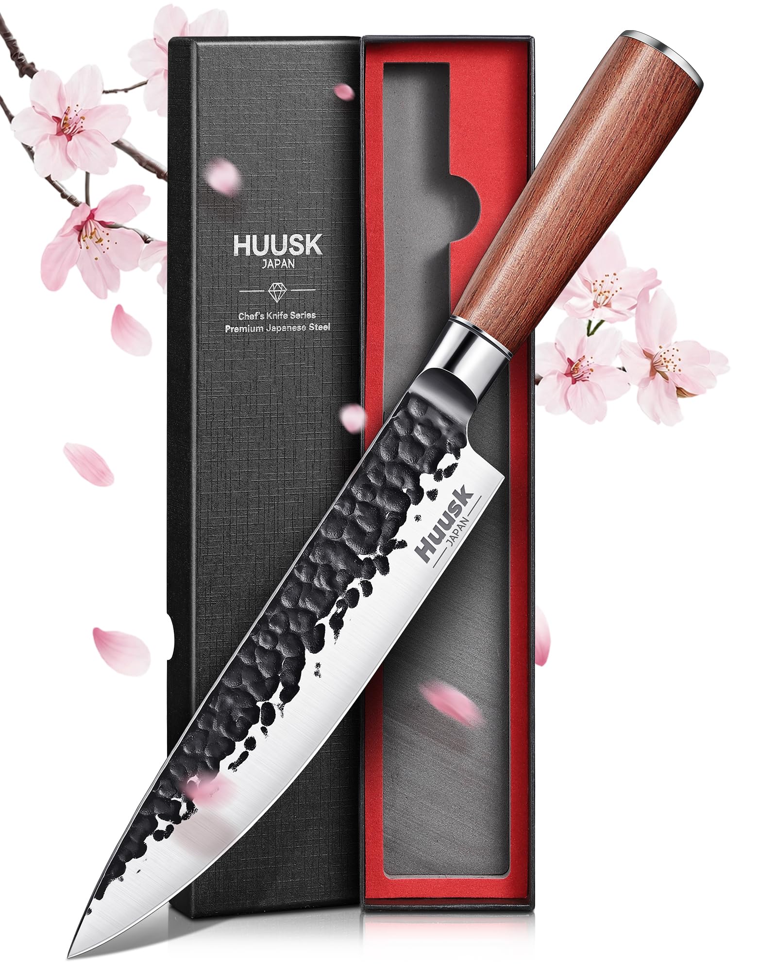 Huusk Japanese Chef Knife 7.5", Ultra Shape Kitchen Knife for Cooking