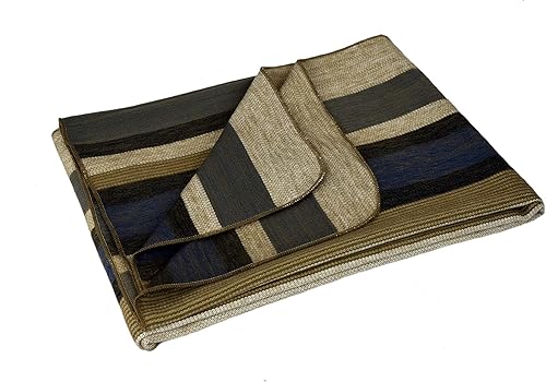 Mantasmantas de lana de alpaca ecuatoriana hechas a mano (rayas marrones medias) disponible en Yaxa Peru