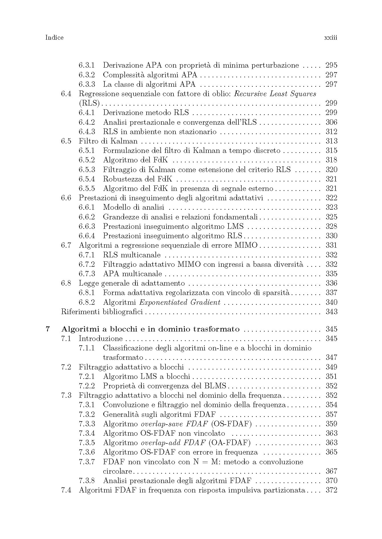 Algoritmi adattivi per l'elaborazione dei segnali