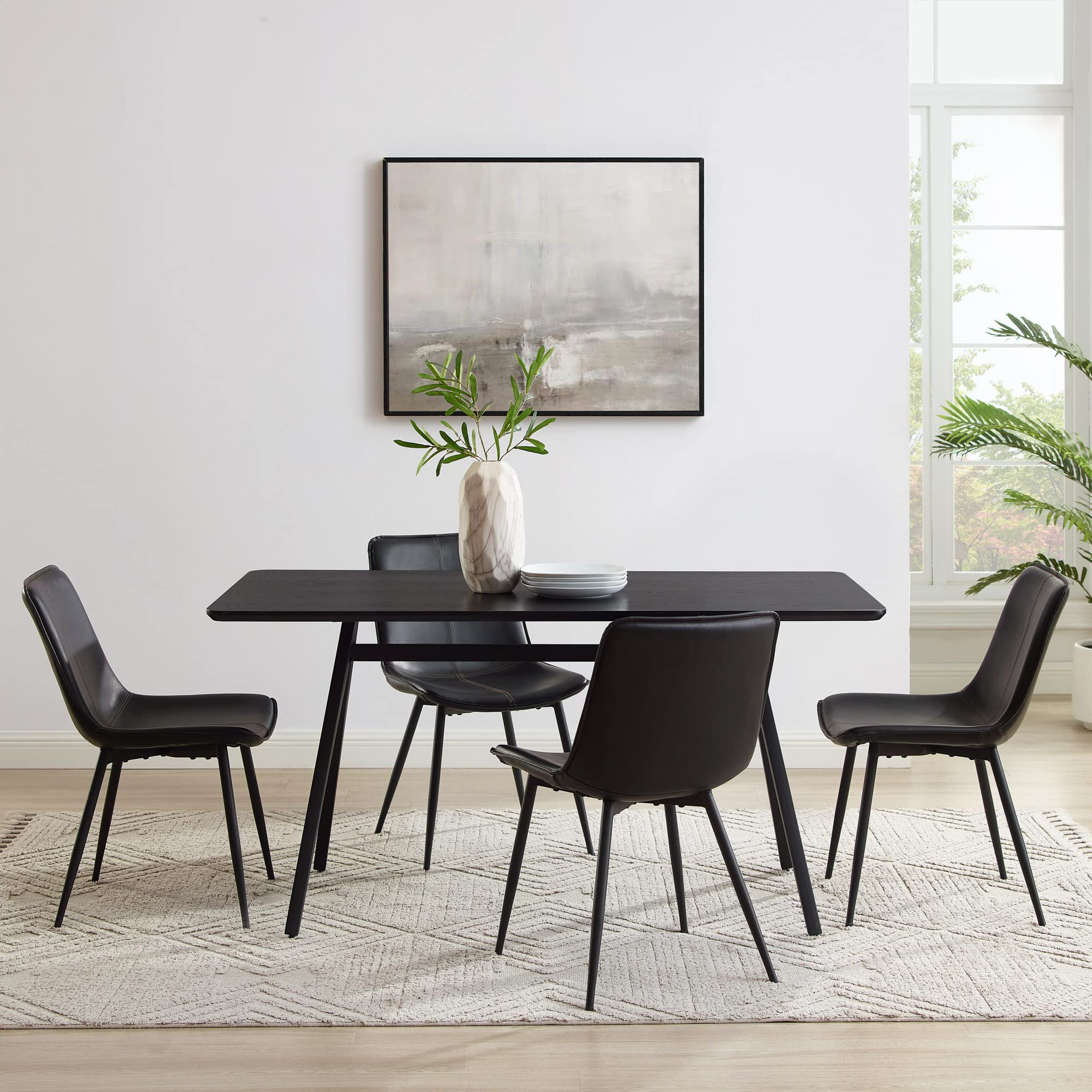 Walker Edison Dalt Modern Industrial Veneer and Metal Rectangular ...