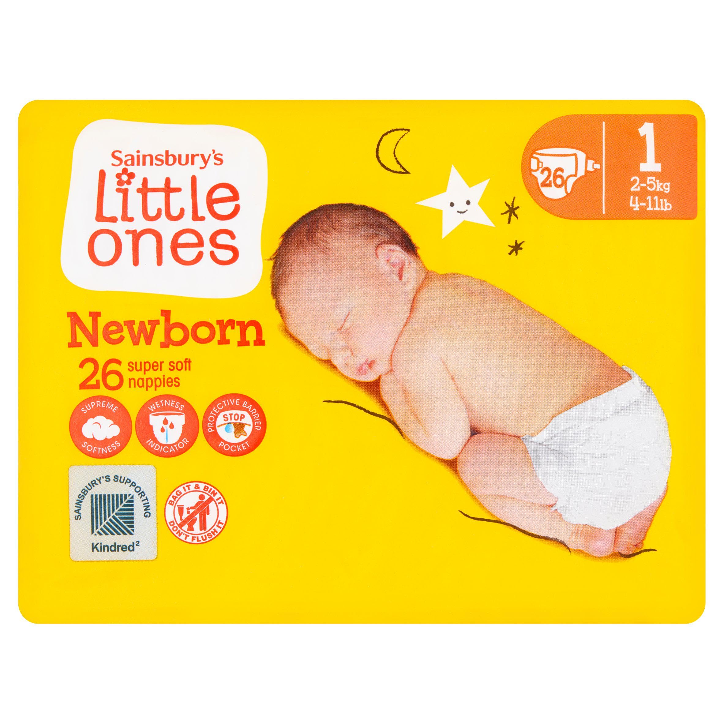 Little Ones Size 1 Nappies Newborn 26 Pack
