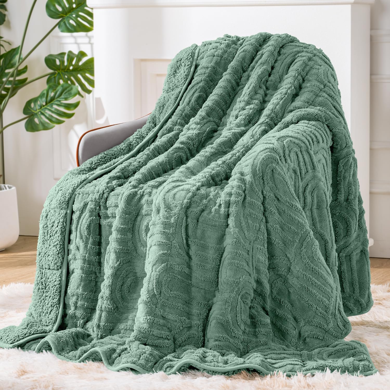 Sherpa Fleece Weighted Blanket for Adults, Dual Sided Soft, 48"x72" 15lbs