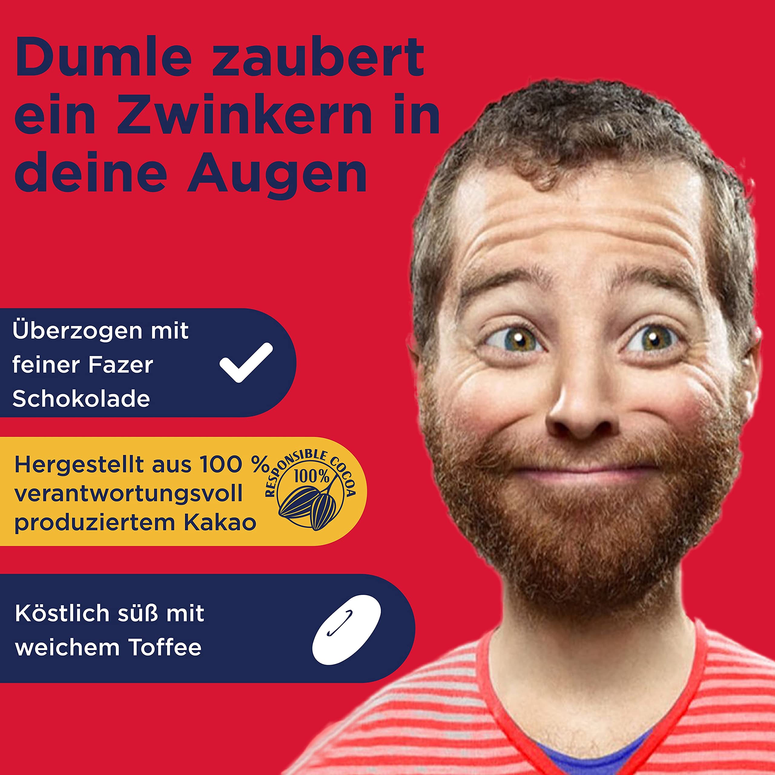 Fazer Dumle Schokolade Pralinen mit Toffee-Füllung, Grosspackung, XXL Box 3kg