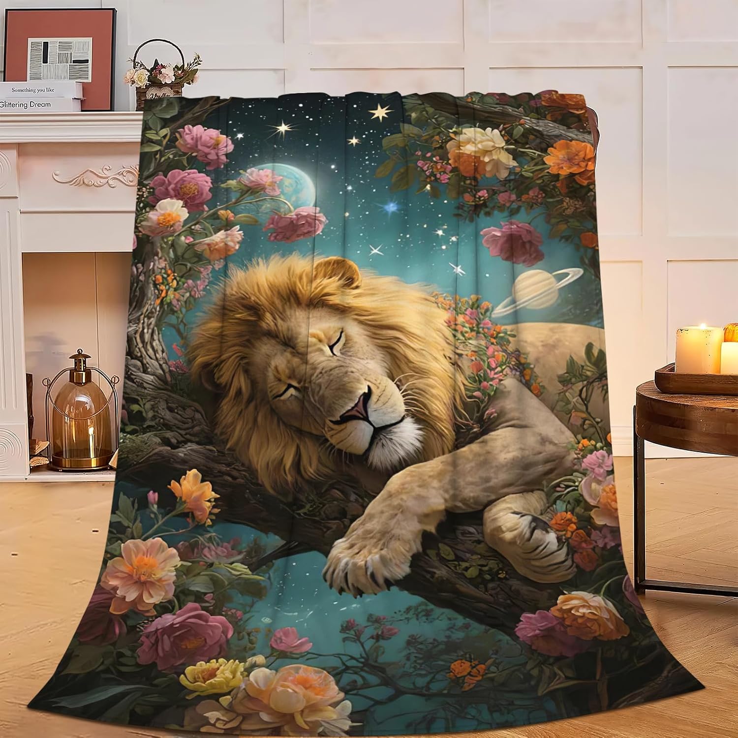 Lion Blanket Lion Throw Blanket Soft Cozy Fleece Fuzzy Stuff Plush Flannel Gifts for Girls Women Boys Kids Adults 40''x50''