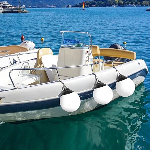 Miniatura 6 de X-Haibei Par de guardabarros de barco, boya de anclaje redondo, bola de parachoques de muelle, protección de escudo de vinilo inflable, boyas de