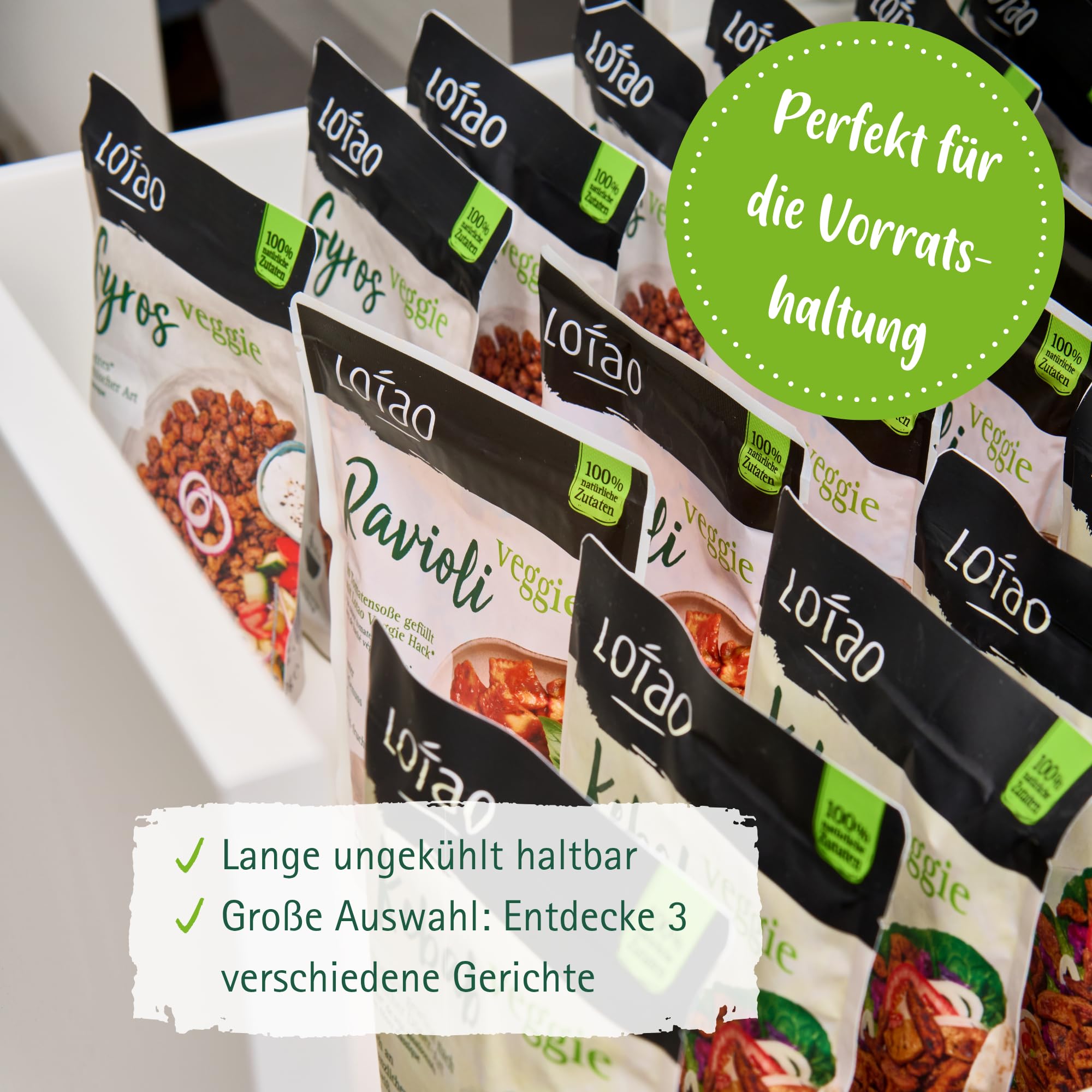 Lotao Veggie Mix Bundle 9x | Bio & Vegan | Ravioli, Gyros & Kebab | Pflanzliche Fleischalternativen & Fertiggericht | Proteinreich, schnell zubereitet & vielseitig