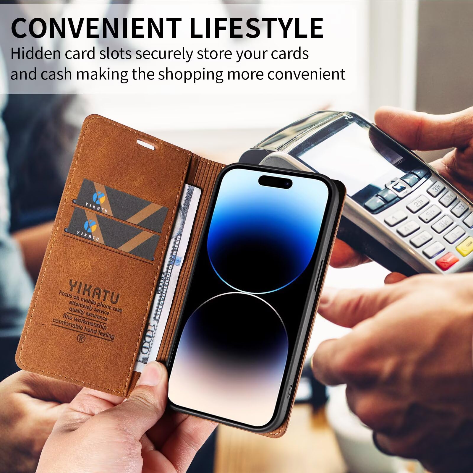 Funda Wallet De Cuero Para Xiaomi 14 - Con Soporte, Ranuras Para Tarjetas Y Cierre Magnético - Verde