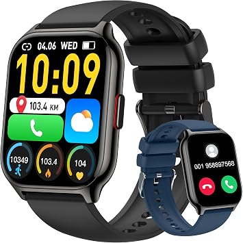 Smart Watch for Men Women Answer/Make Calls, 2.01" Fitness Watch with Blood Pressure Monitor Fitness Tracker 110+Sports Modes Step Counter IP68 Waterproof Smartwatch for Android iOS