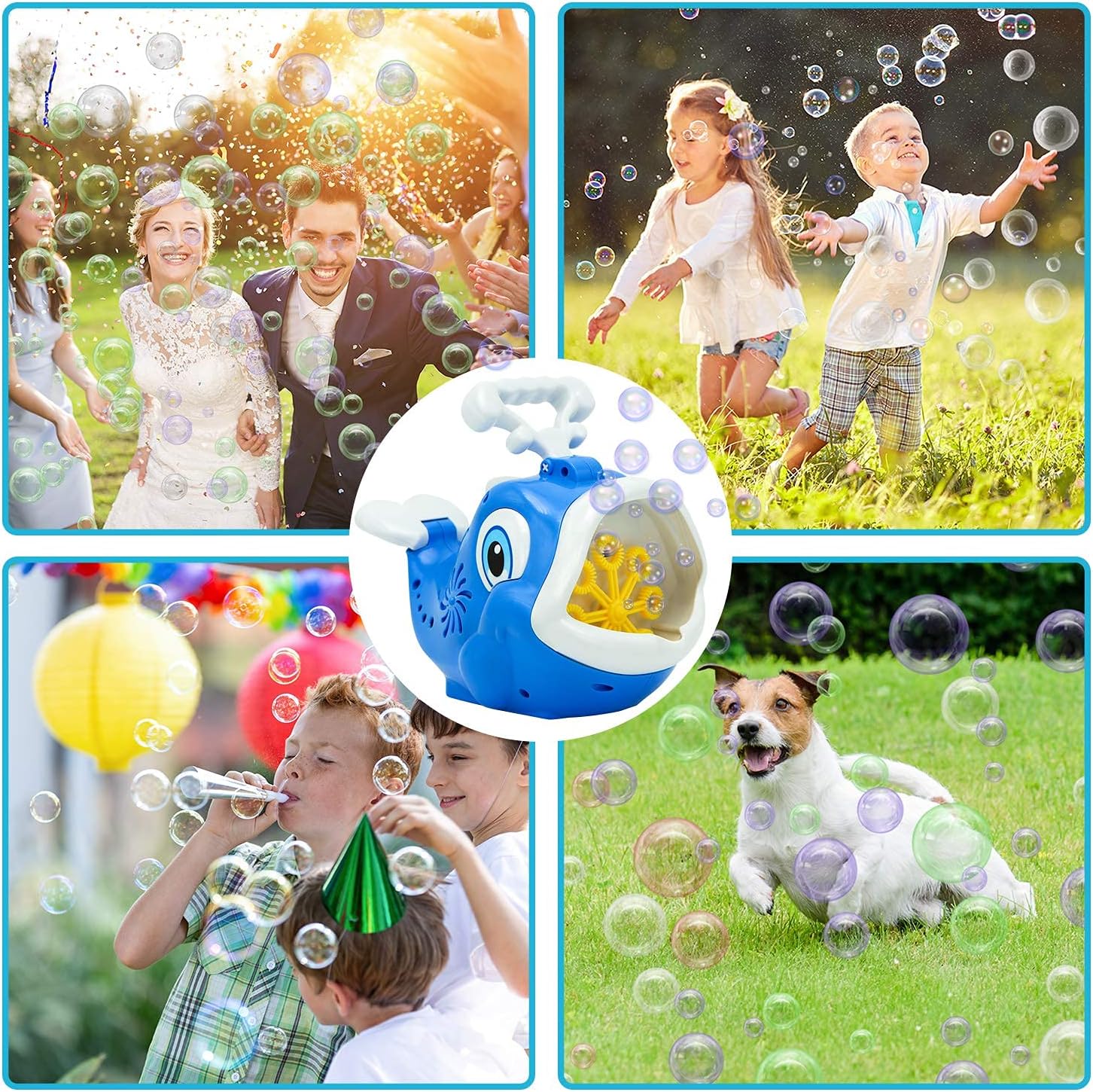 JOYIN Bubble Machines, Whale Bubble Maker with 2 Bubble Solutions, Automatic Bubble Blower, 2000+ Bubbles Per Minute for Kids, Summer Toy Party Favor, Outdoor & Indoor, Easy to Use for Party