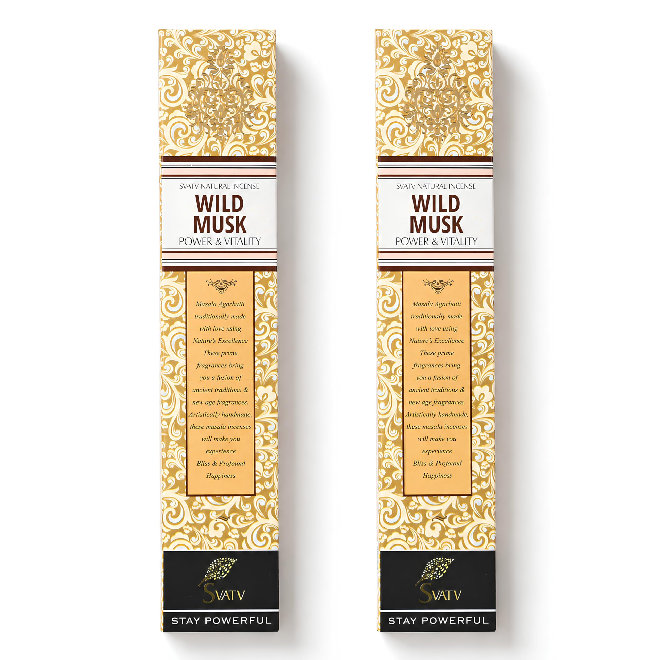 SVATV Herbal & Ancient Method Musk Incense Stick with pack of 2 Incense for Meditation, Yoga, Spiritual, Aromatherapy Energy Cleansing & Calm Down The Mind - 15g x 2 incense | 30g | 1.05oz